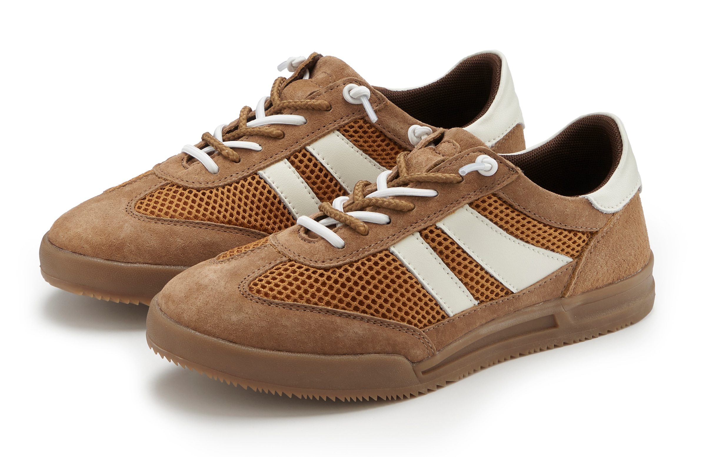 LASCANA Sneaker "Halbschuh," runde Schuhspitze, mit Schnürung, aus Leder, m günstig online kaufen