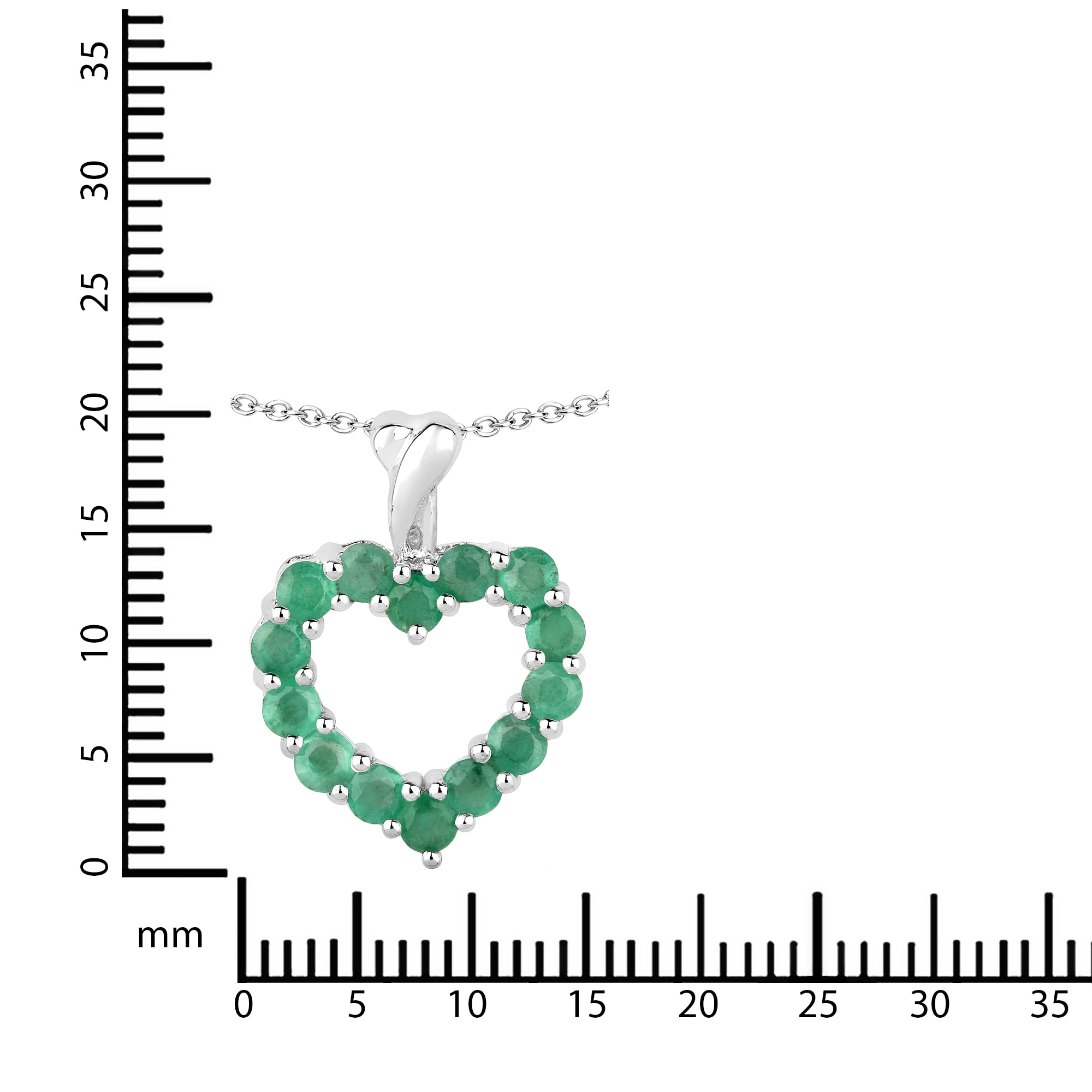 Vira Jewels Kette mit Anhänger »925 Sterling Silber rhodiniert Smaragd«