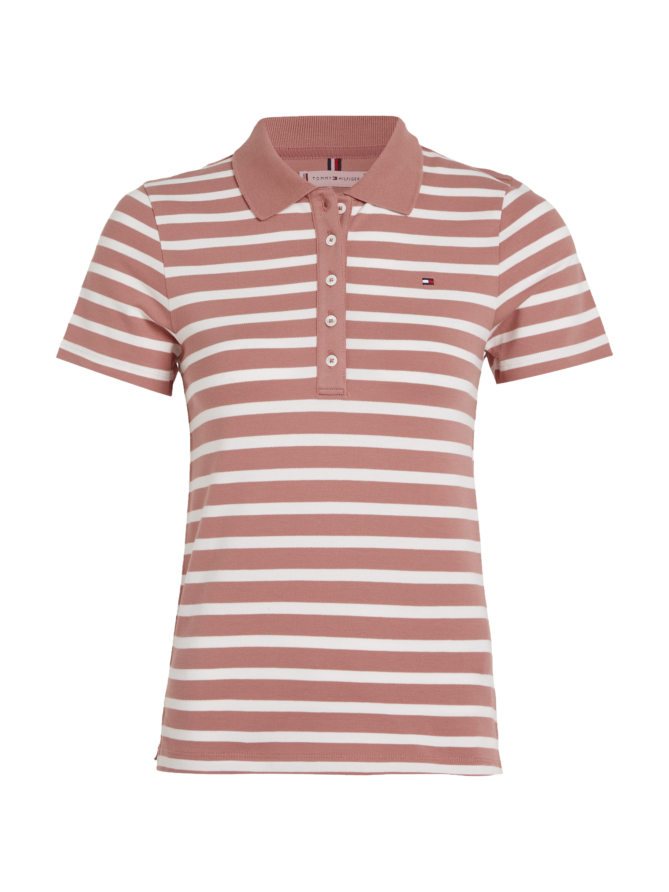 Tommy Hilfiger Poloshirt »1985 SLIM PIQUE STRIPE POLO SS«, mit dezenter Tommy Hilfiger Logostickerei