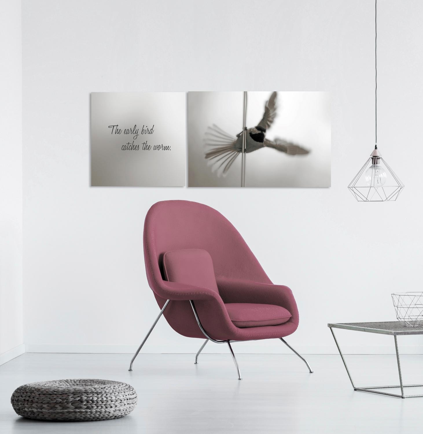 queence Leinwandbild "Early Bird", Vogelbilder-Vögel-Kunst-Modern-Spa-Spa B günstig online kaufen