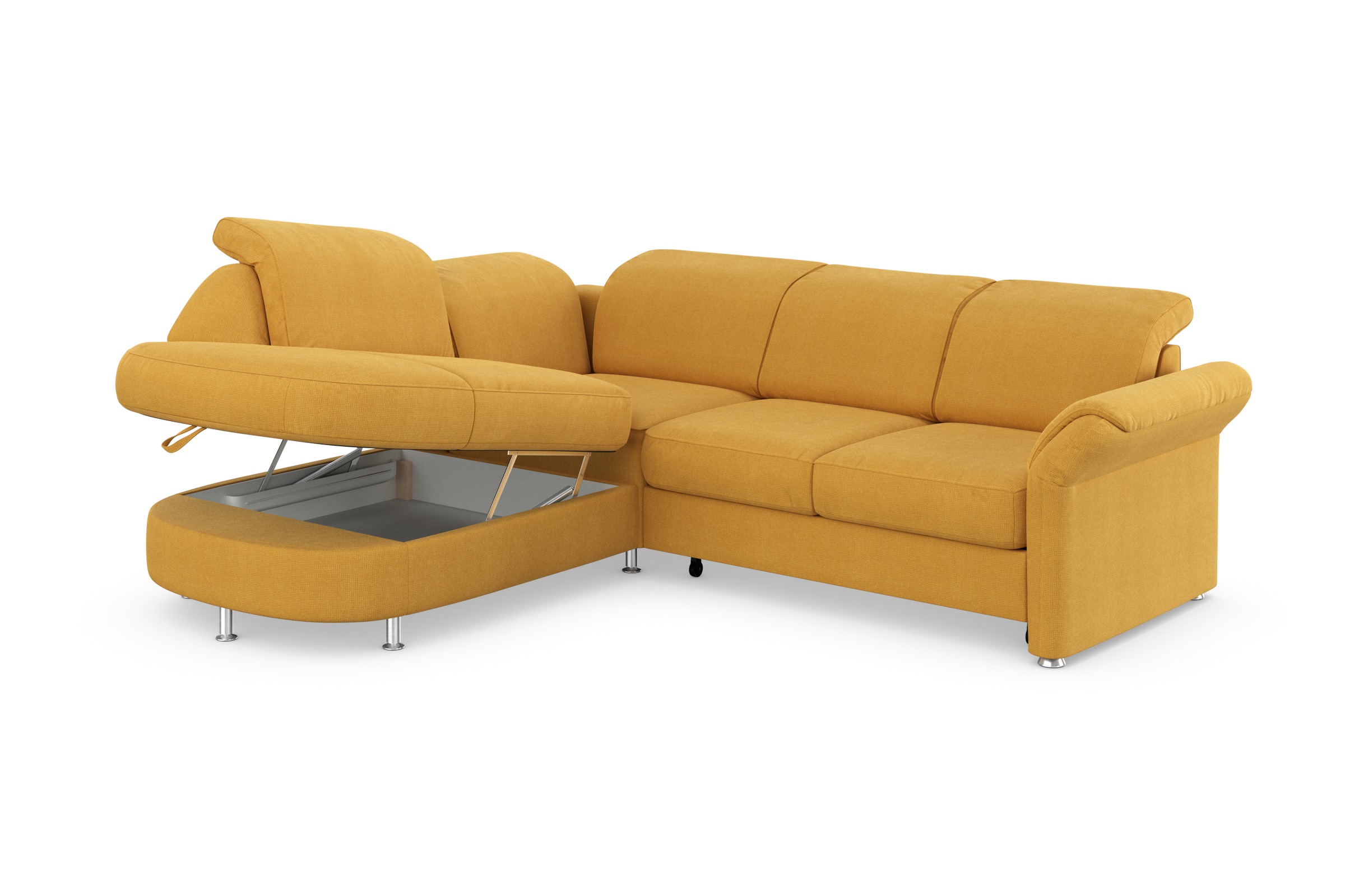 sit&more Ecksofa »Apulia L-Form«, wahlweise Bettfunktion, Bettkasten und Kopf- und Armteilverstellung