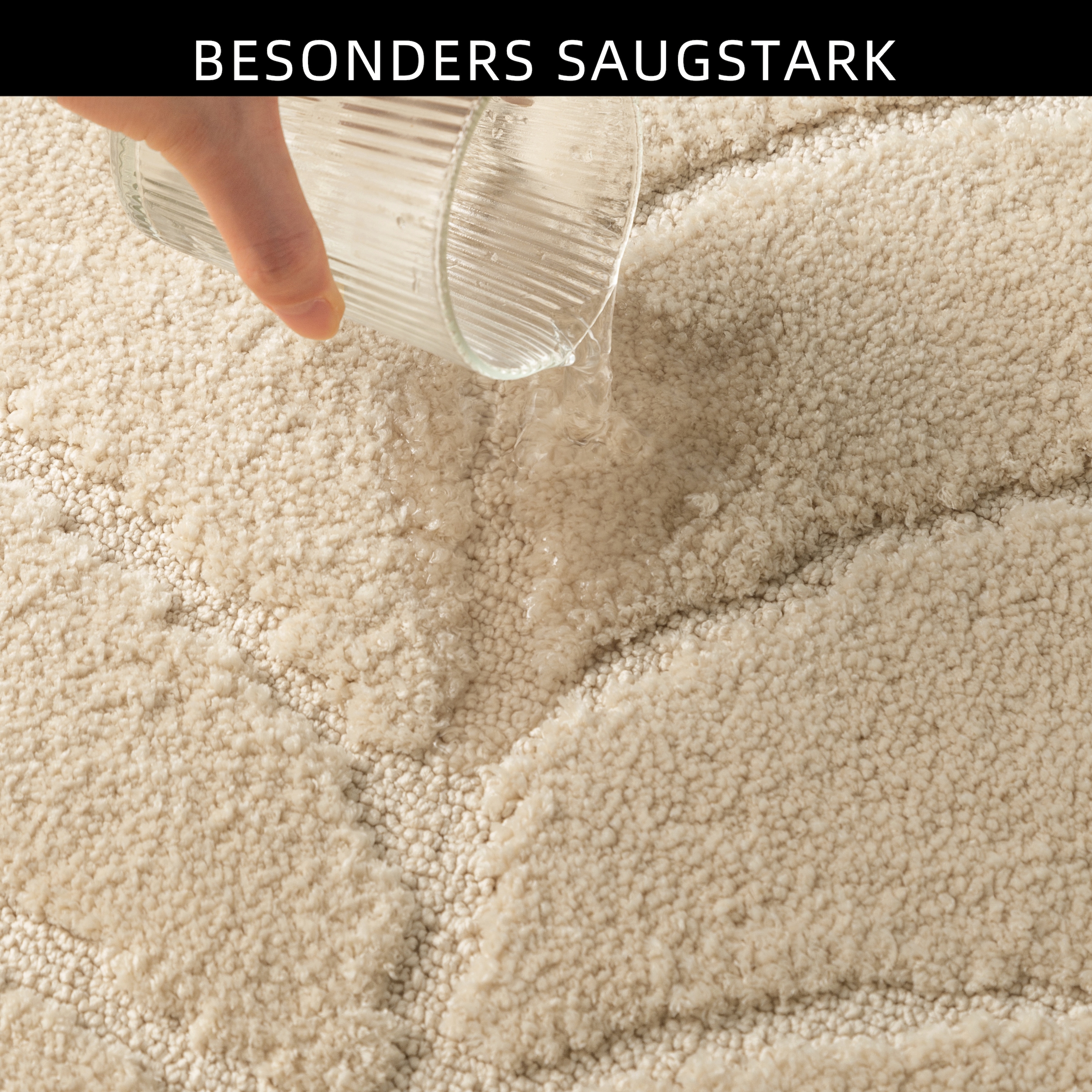 my home Badematte »Epense, Badvorleger, Badezimmer Teppich, Duschvorleger«, fußbodenheizungsgeeignet-schnell trocknend, Badteppich, Uni Farben, Blätter, Hoch-Tief Effekt