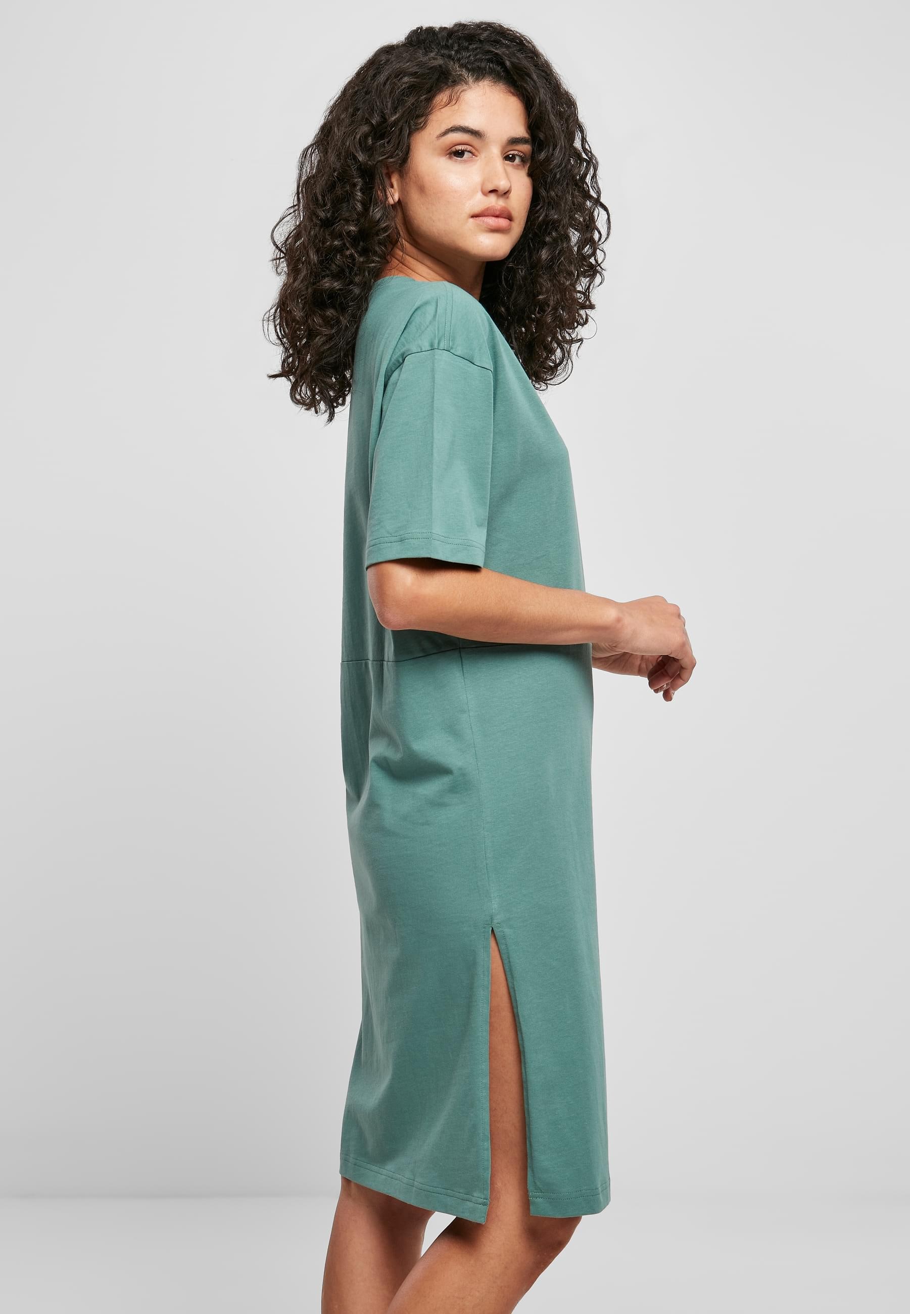 URBAN CLASSICS Shirtkleid »Urban Classics Damen Ladies Organic Oversized Slit Tee Dress«, (1 tlg.)