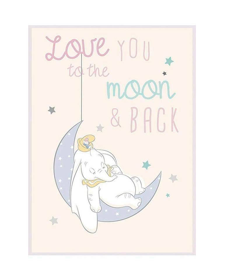 Komar Poster "Dumbo Moon", Disney, (1 St.), Kinderzimmer, Schlafzimmer, Wohnzimmer