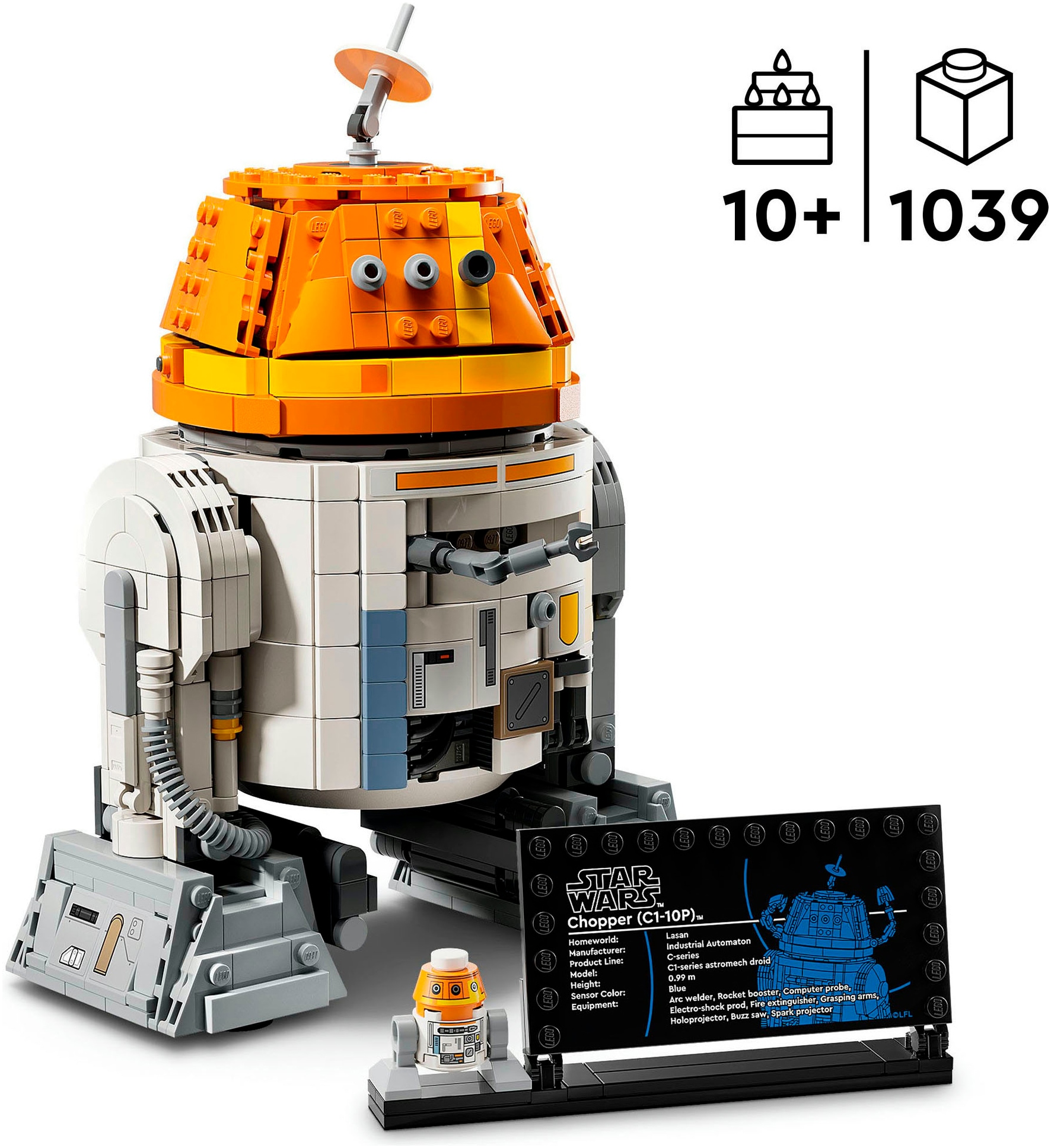 LEGO® Konstruktionsspielsteine »Astromech-Droide Chopper (C1-10P) (75416), LEGO Star Wars ™«, (1039 St.), Made in Europe