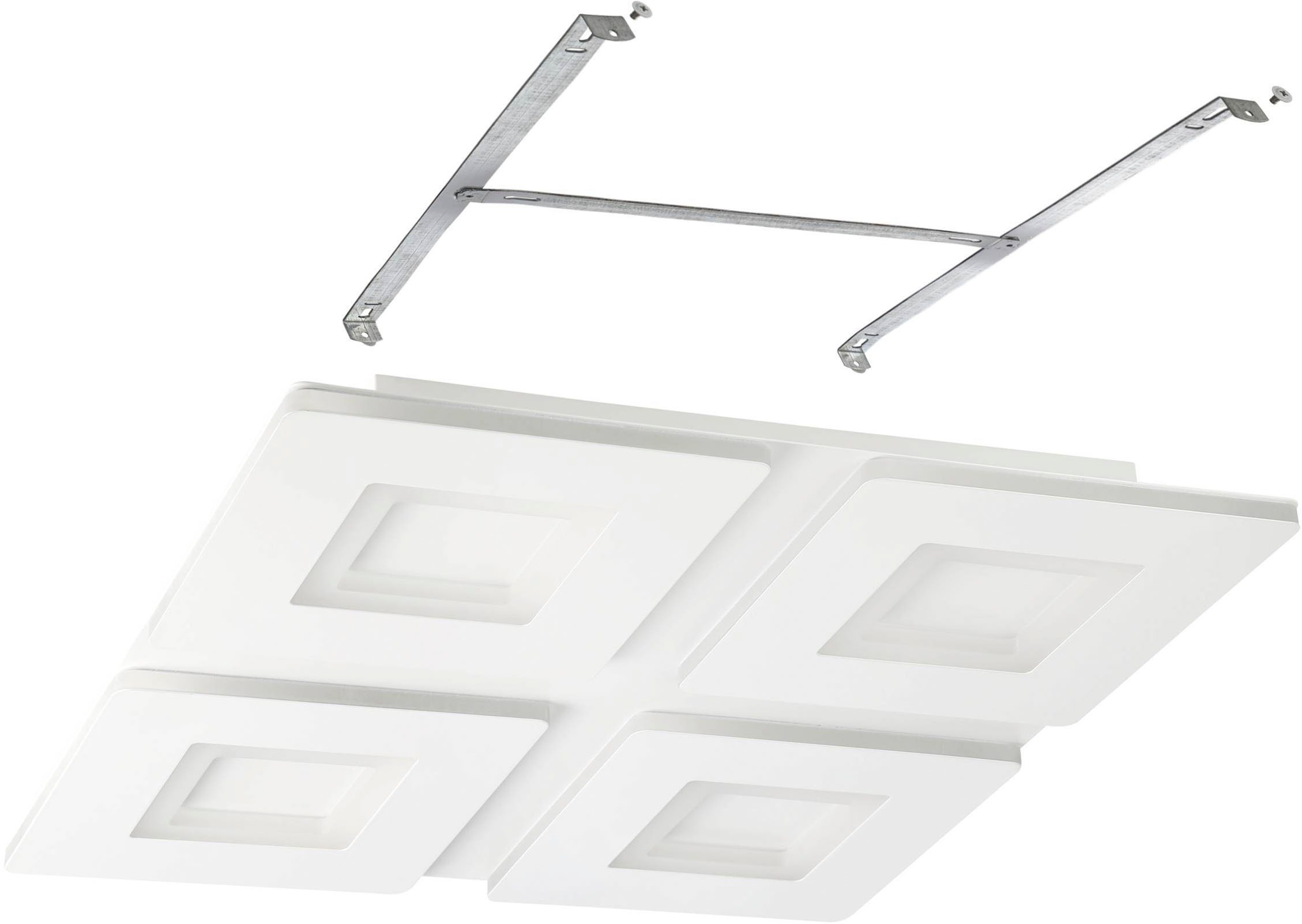 EGLO Deckenleuchte »Padrogiano-Z Deckenlampe, ZigBee 3.0, App und Sprachsteuerung, Lampe« LED-Modul 1 Stk. Kaltweiß | RGB ZigBee, App und Sprachsteuerung Alexa, RGB, dimmbar, 45 x 45 cm