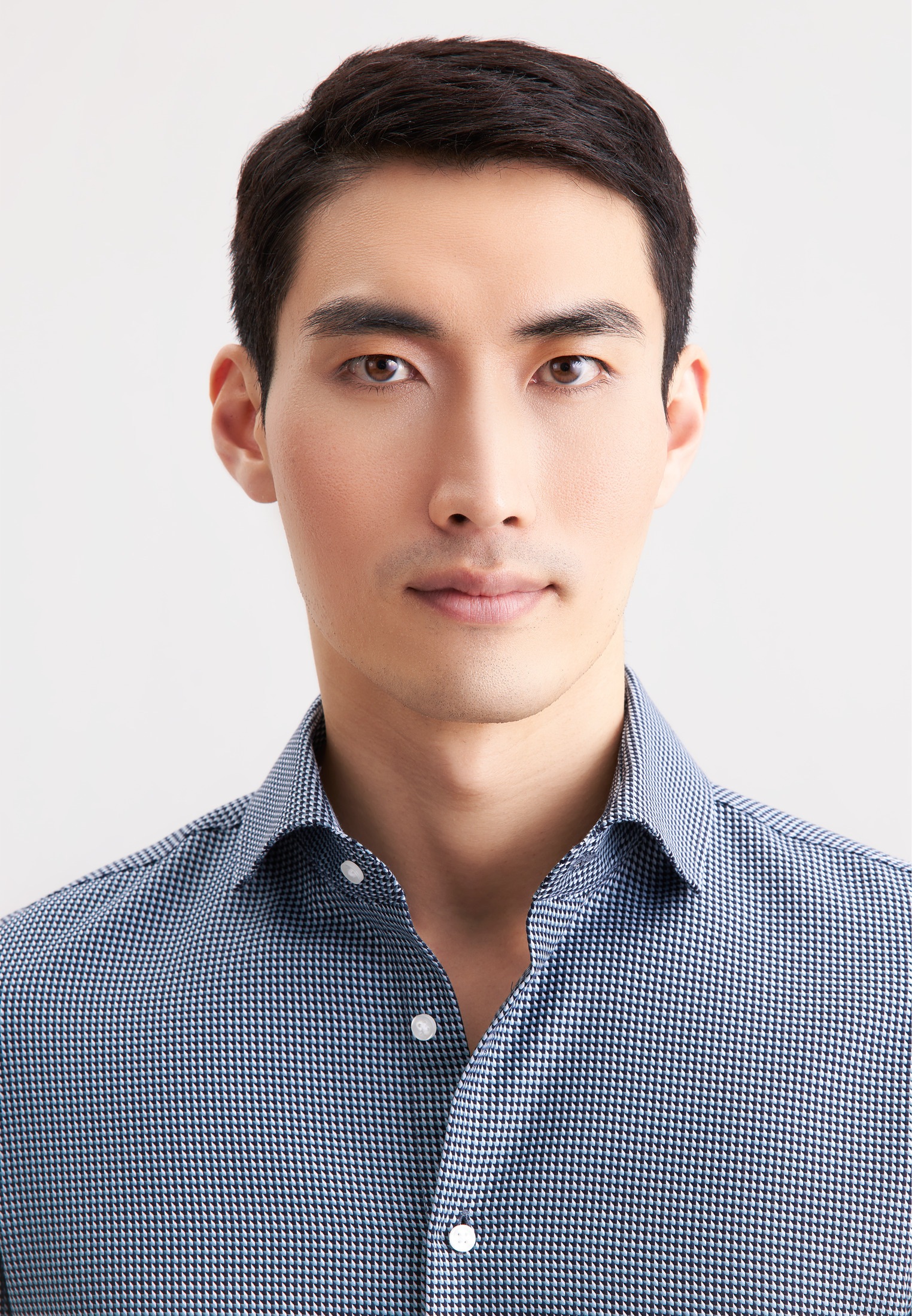 Thumbnail - seidensticker Businesshemd "Schwarze Rose" Slim 1/1 Kentkragen Pepita