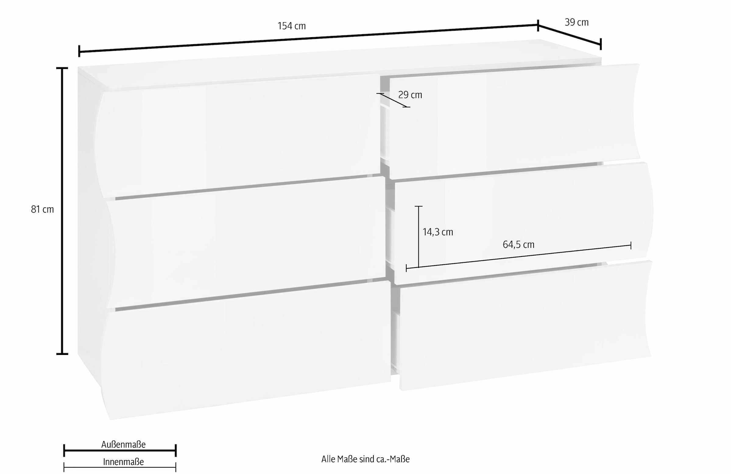 INOSIGN Kommode »Onda«, Breite 154 cm