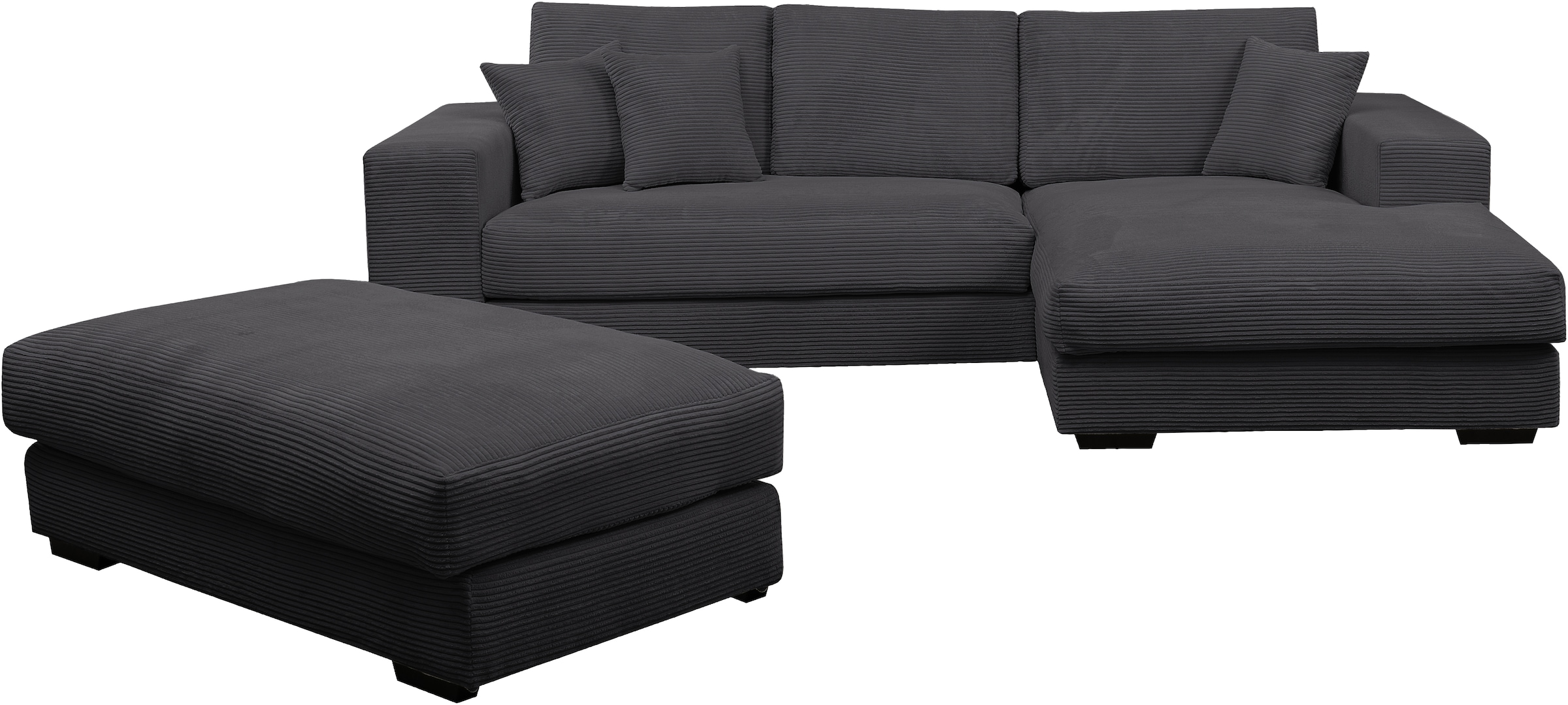 WERK2 Polstergarnitur "Eden L-Form + Hocker. Mega Couch Breite 286cm, Cord" günstig online kaufen