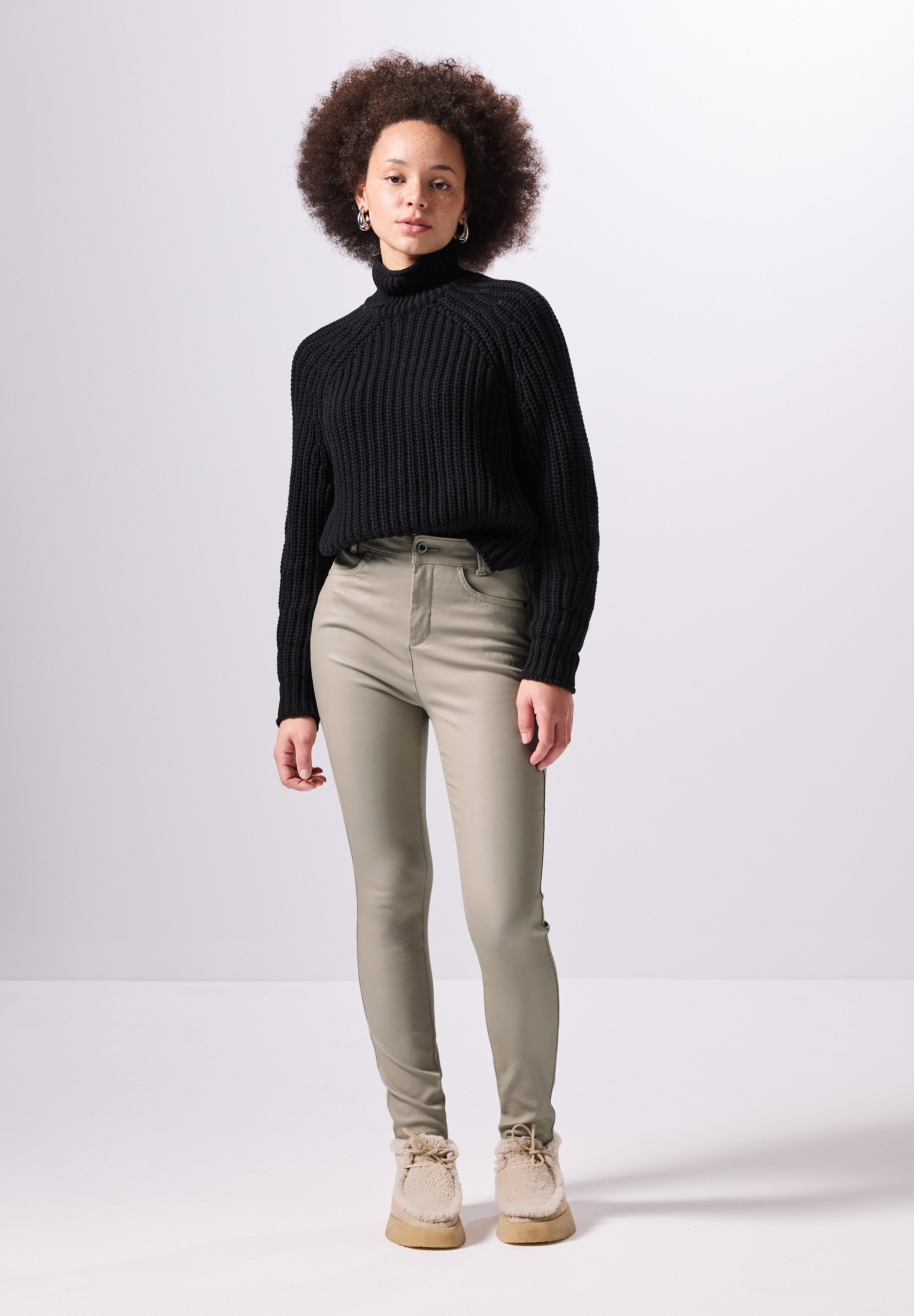 STREET ONE STUDIO Lederimitathose, High Waist