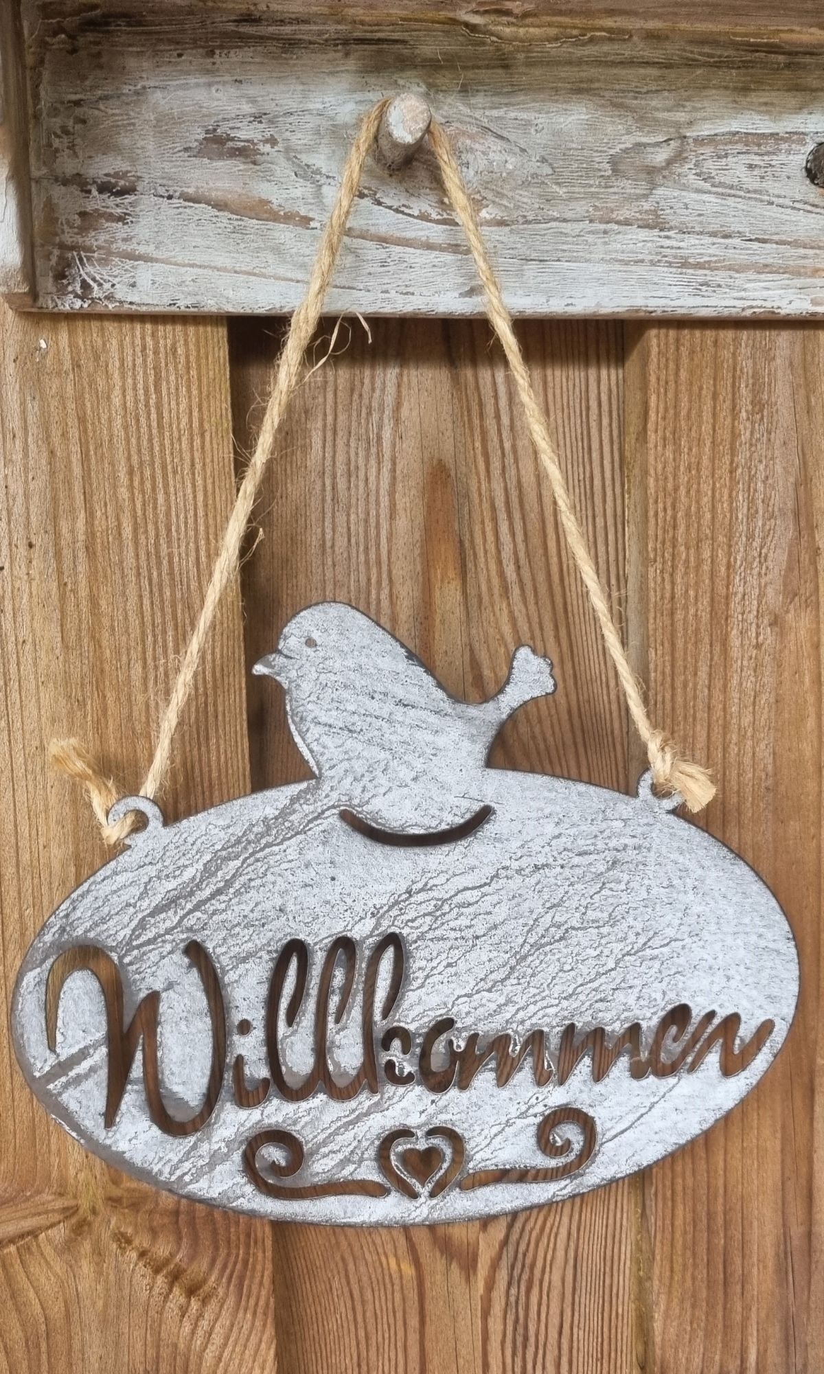 Ambiente Haus Gartenstecker »Willkommen Schild mit Vogel (B) 20cm«