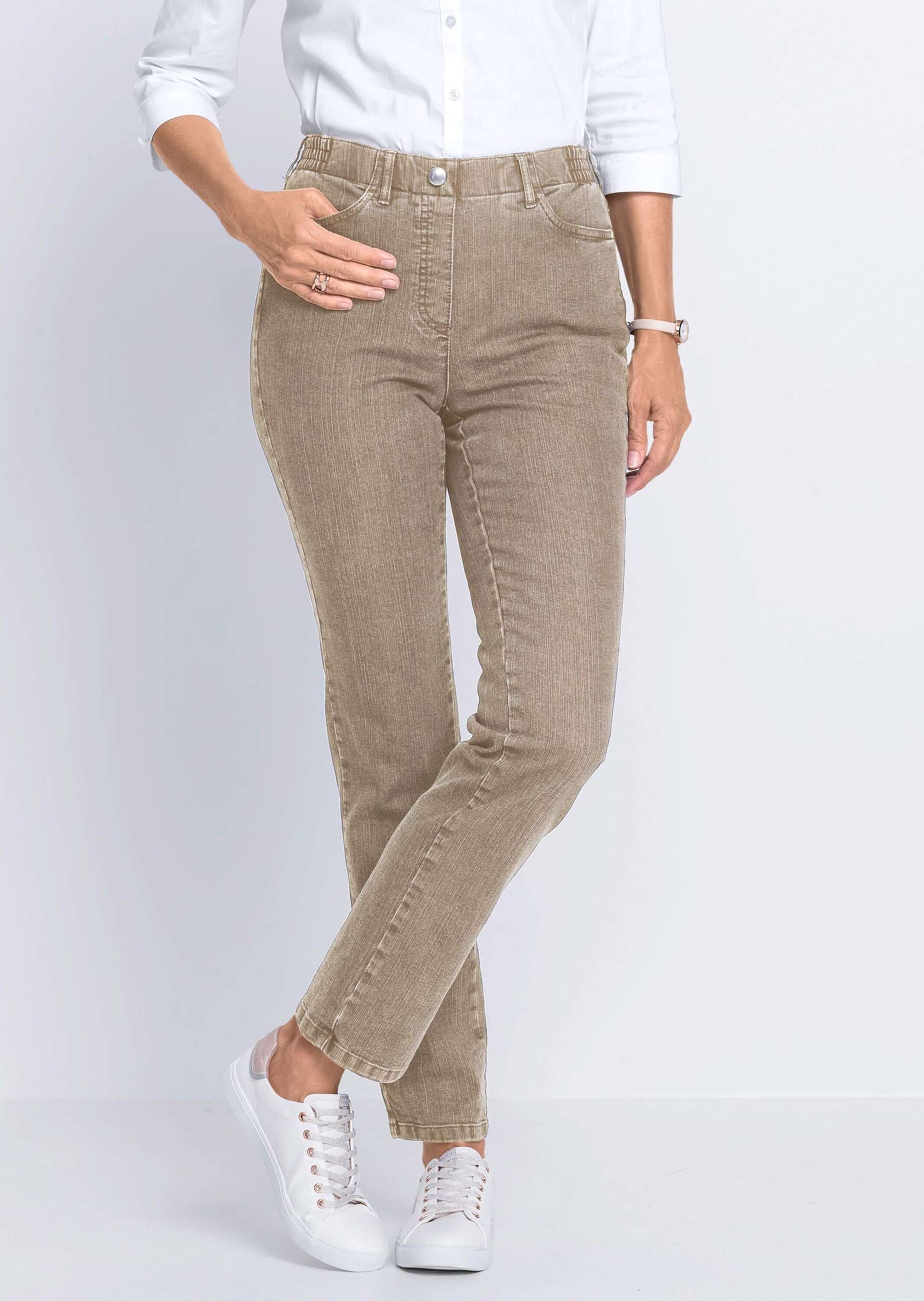 GOLDNER Regular-fit-Jeans »Kurzgröße Klassische Jeansschlupfhose LOUISA«