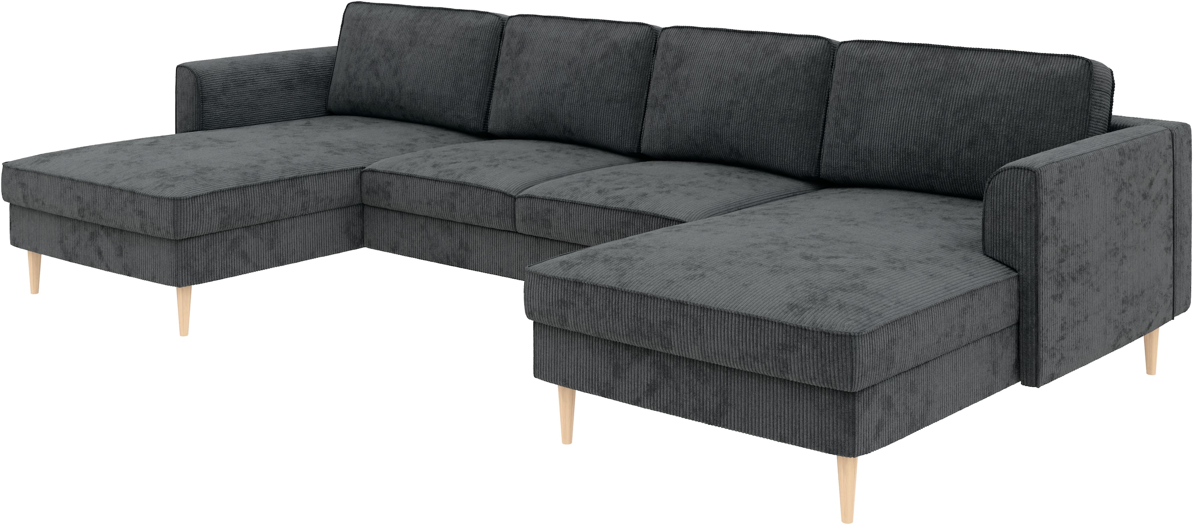 Home affaire Wohnlandschaft »Booster Couch wahlweise mit Schlaffunktion und Bettkasten-auch in Cord«, Sofa in U-Form, Breite 305 cm