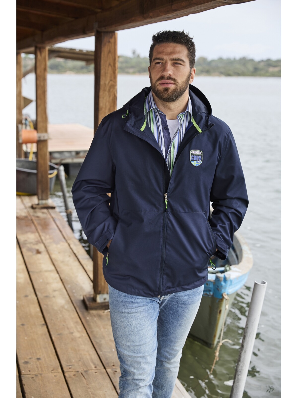 Jan Vanderstorm Softshelljacke »Funktionsjacke EELANTE«, (1 St.), mit lässiger Kapuze