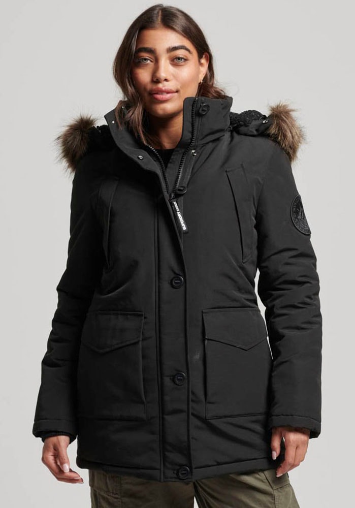 Superdry Steppjacke »EVEREST FAUX FUR HOODED PA...