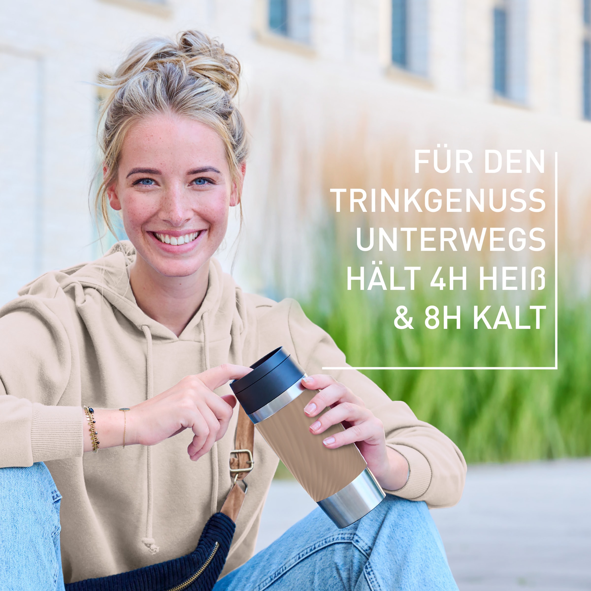 Emsa Thermobecher »Travel Mug Classic Twist« 0,36 Liter, Comfort-Schraubverschluss, Quick-Press, auslaufsicher