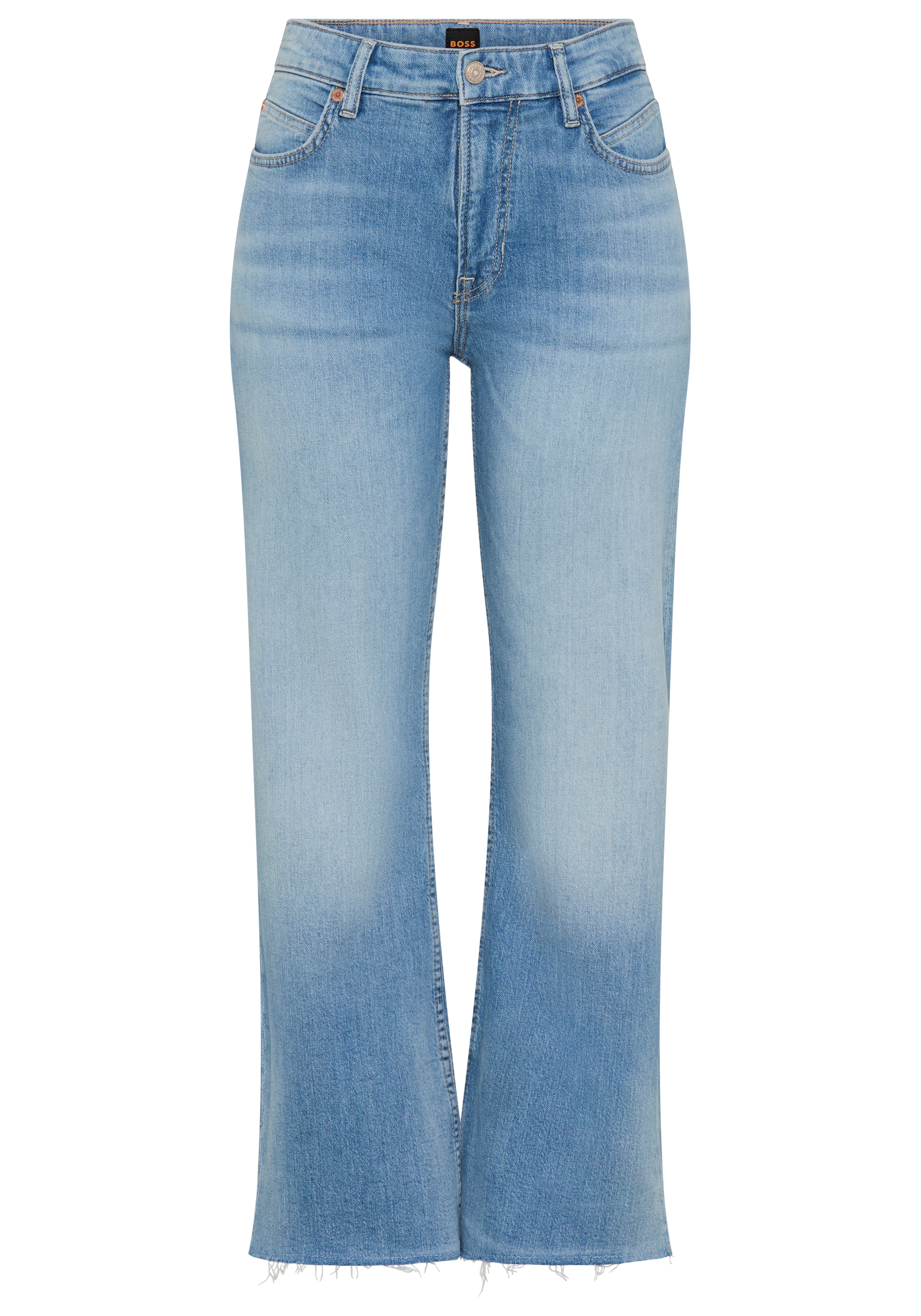 BOSS ORANGE 7/8-Jeans »SOFT KICK FLARE 2.0 Premium Damenmode« Stretch-Denim, offener Saum