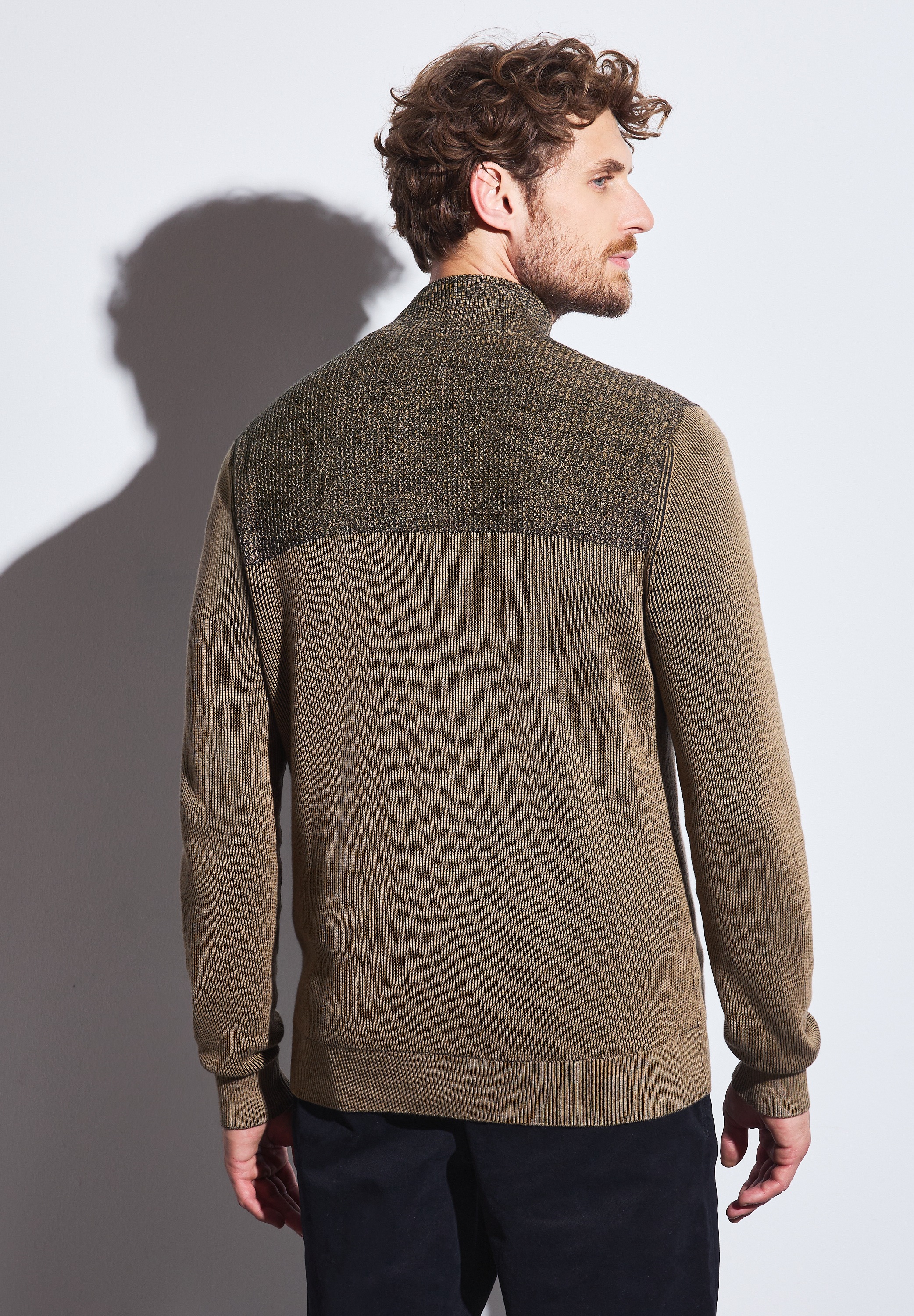 STREET ONE MEN Strickjacke, aus reiner Baumwolle