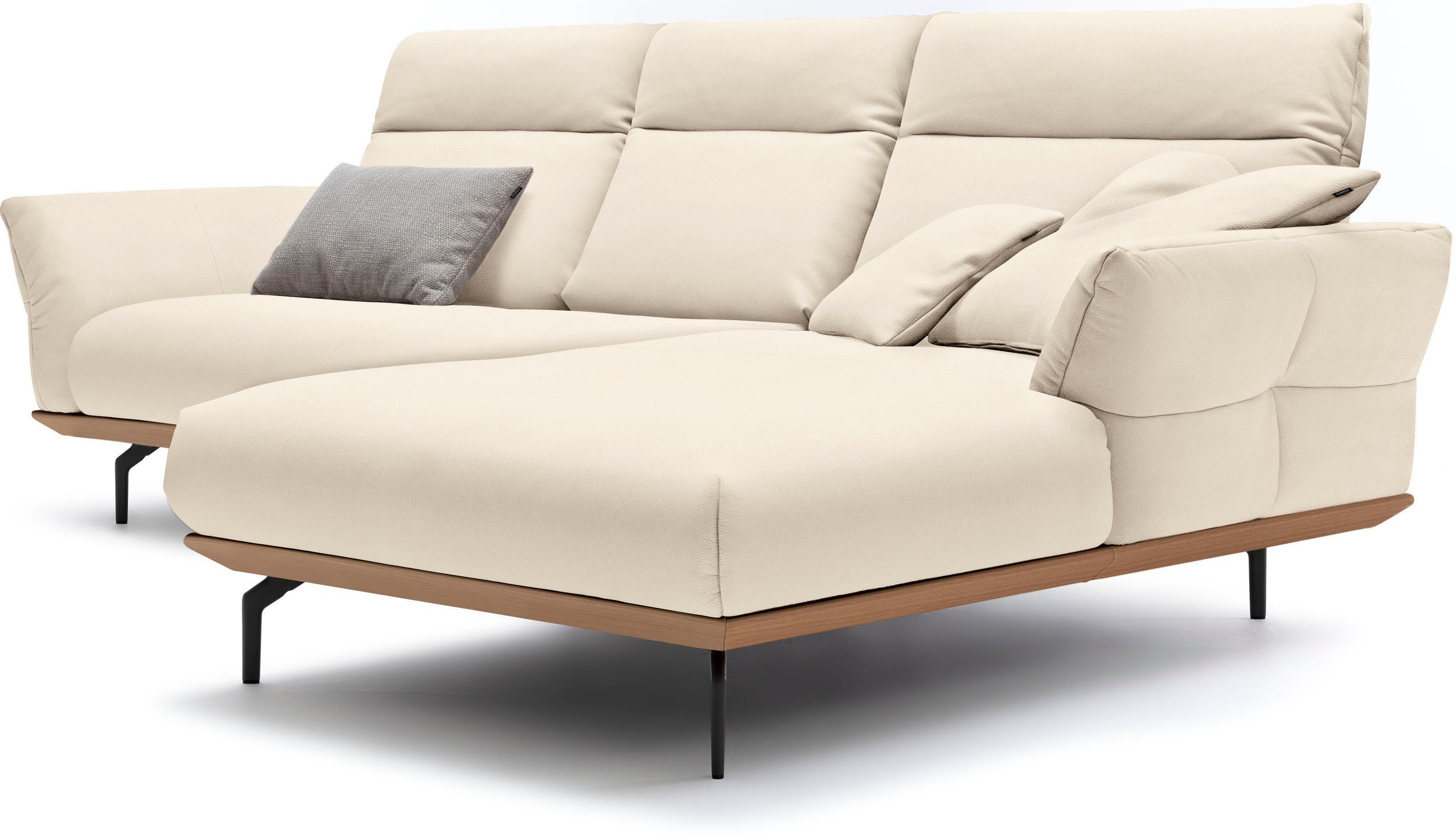 Creation BY ROLF BENZ Ecksofa »CR.460«, Sockel in Eiche, Alugussfüße in umbragrau, Breite 298 cm