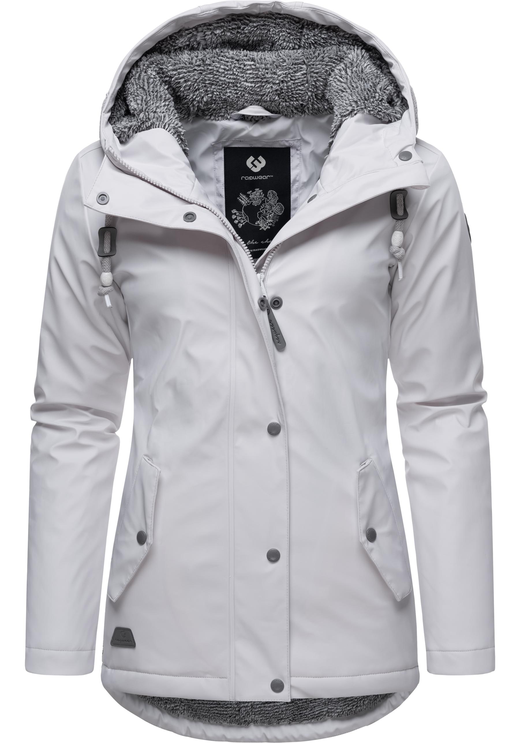 Ragwear Regenjacke »Marge«, mit Kapuze, warm gefütterter Damen Winter Regenmantel