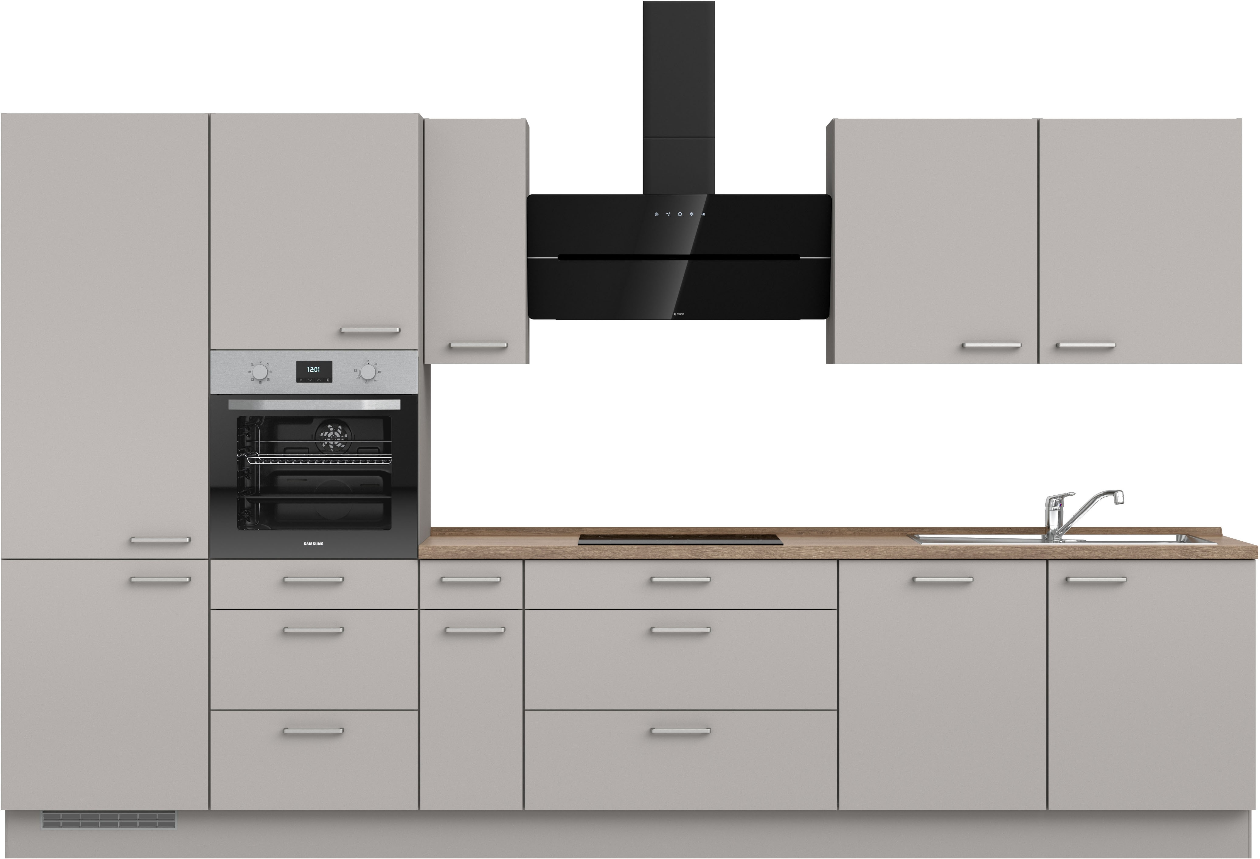 nobilia Küchenzeile ""Touch II", NEU: individuell anpassbar mit gratis Profi-Beratung" vormontiert, Breite 360 cm, Ausrichtung wählbar, wahlw. mit E-Geräten