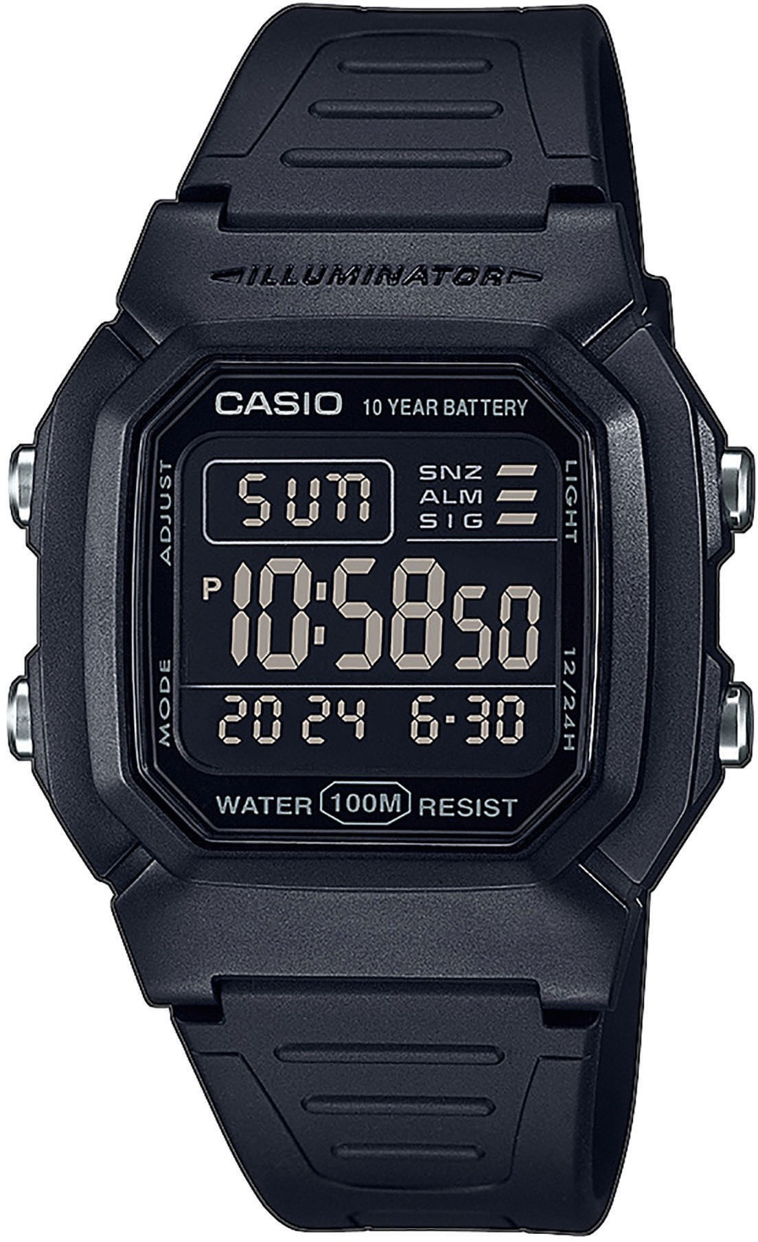 Casio Collection Chronograph »W-800H-1BVES«, Quarzuhr, Armbanduhr, Herrenuhr, digital, Kalender, Stoppfunktion