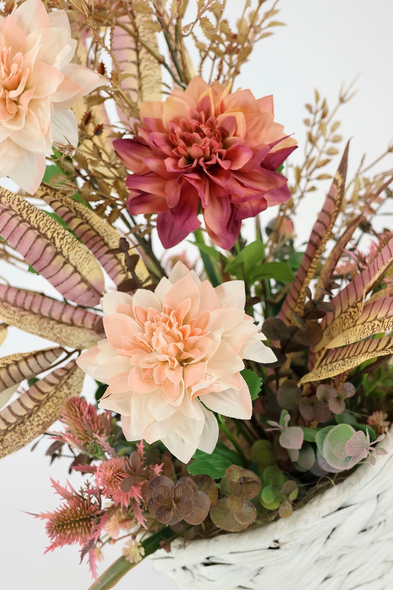 I.GE.A. Kunstblume »Blumenarrangement 'Dahlien'«, Im Topf Künstliche Blumen Deko Gesteck Herbstdeko Kunstpflanze