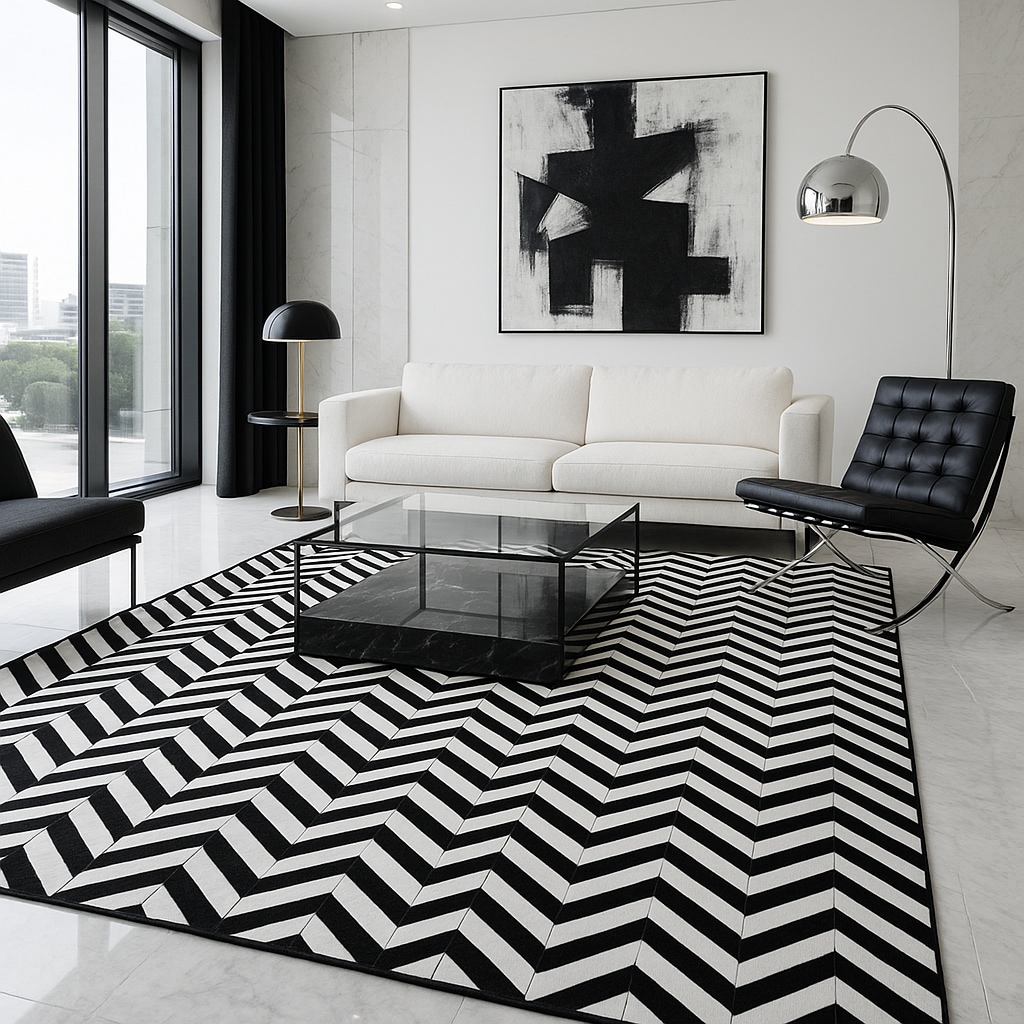 Myflair Möbel & Accessoires Fellteppich "ZEBRA EDGE, echtes Rinderfell, LAGERRÄUMUNG" rechteckig 10 mm Höhe handgenäht, Naturprodukt, Zickzack Muster, natürliche Struktur