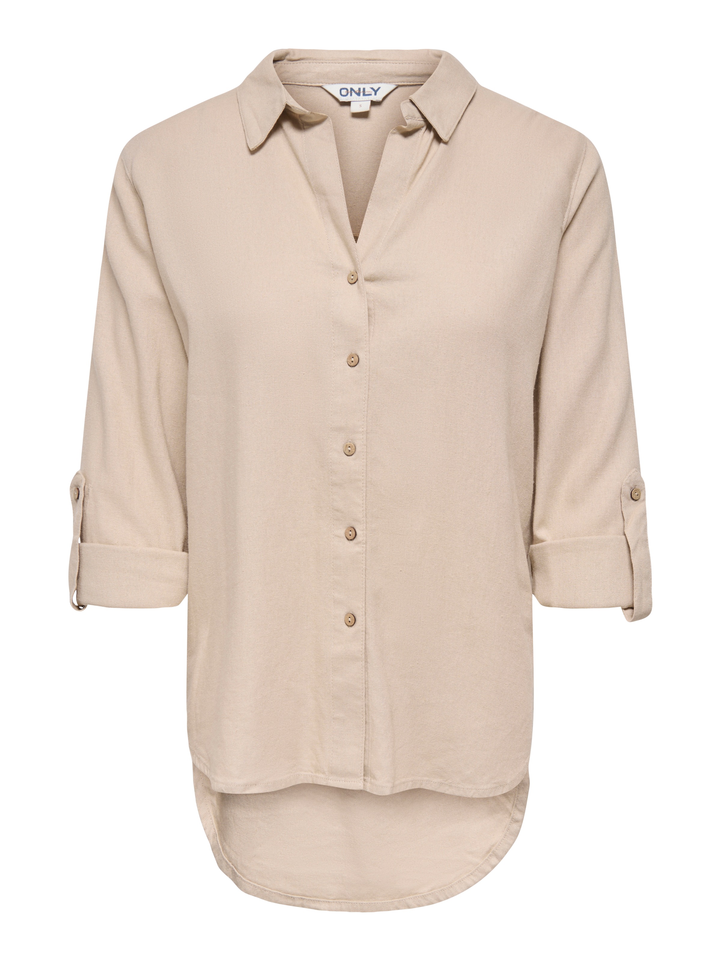 ONLY Hemdbluse "ONLGOA 3/4 STRAP LINEN BL SHIRT CC PNT" mit Leinen, umschla günstig online kaufen