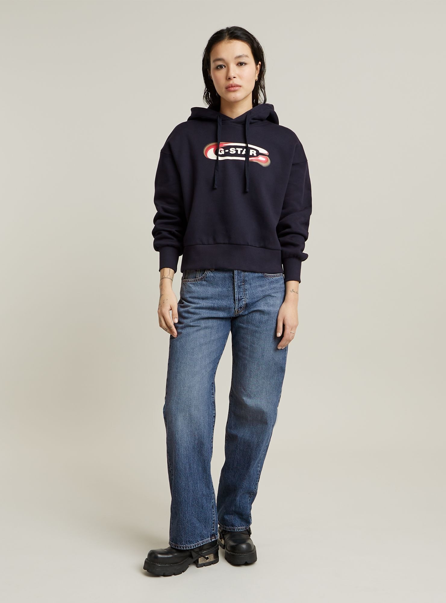 G-STAR Longpullover »Old Skool Logo Loose Hoodie«