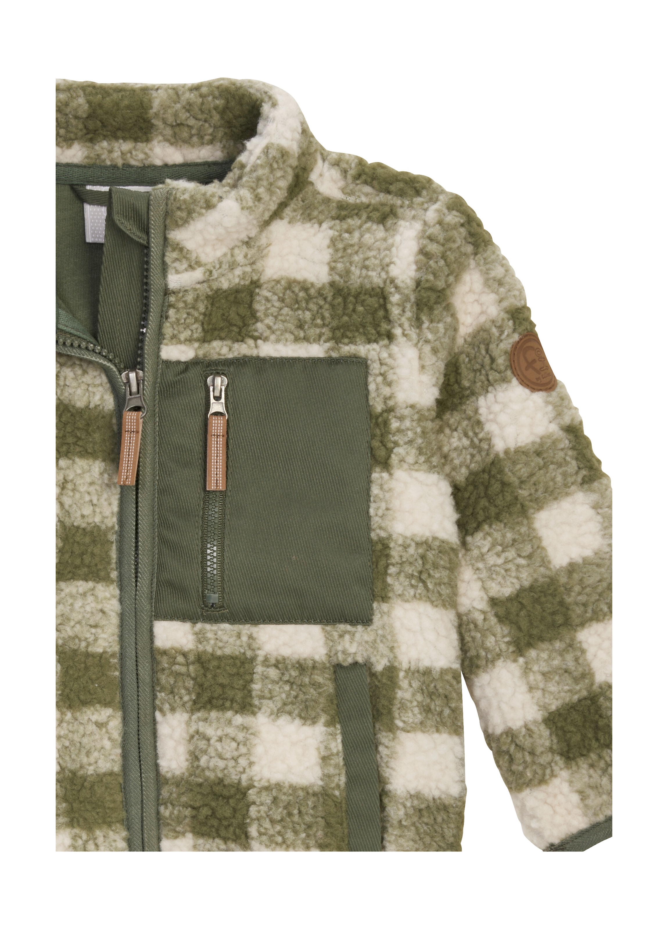 first instinct by killtec Fleecejacke »FIOW 50 MNS FLC JCKT«, Sherpa Fleecejacke mit Karomuster, Kinnschutz und Namensetikett