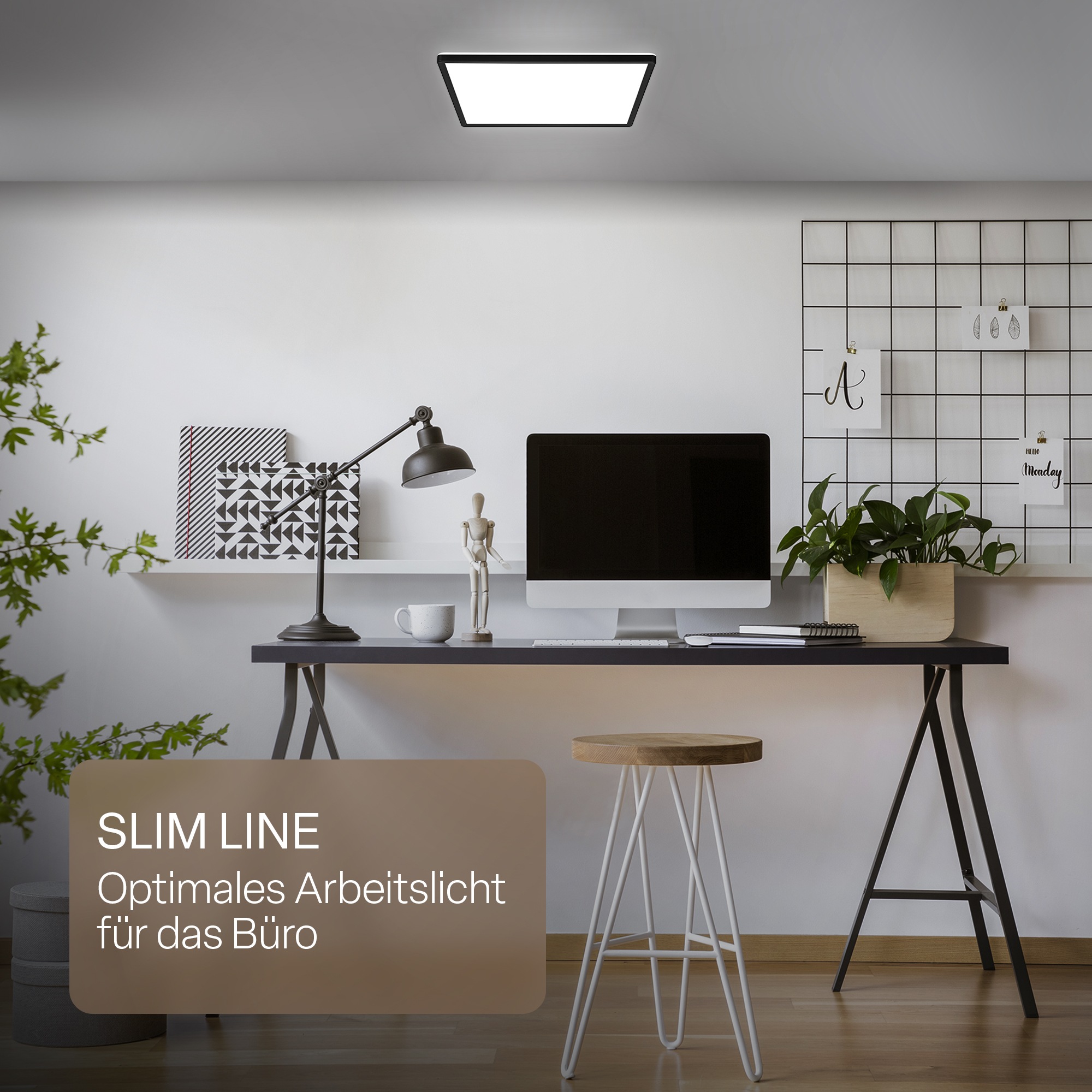 B.K.Licht LED Panel »SHALLOW« LED-Board 1 Stk. Neutralweiß 42x42x3 cm, Badlampe, Badezimmer, Küche, Wohnzimmer