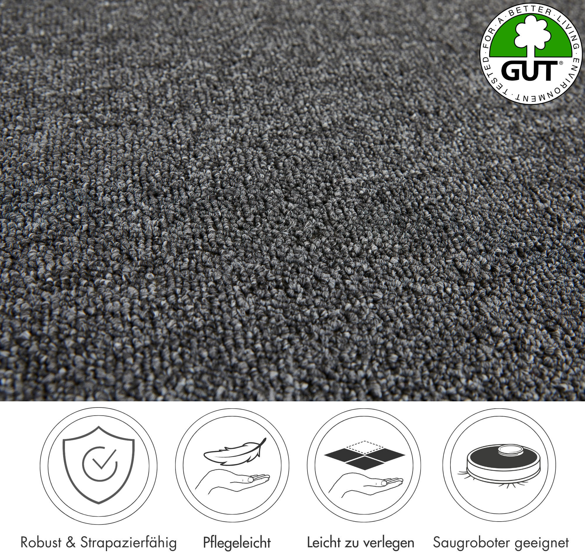 Thumbnail - Andiamo Teppichboden "Bob, Feinschlinge, Made in Netherlands", rechteckig, 4,5 mm Höhe, meliert, Breite 200, 400 oder 50...
