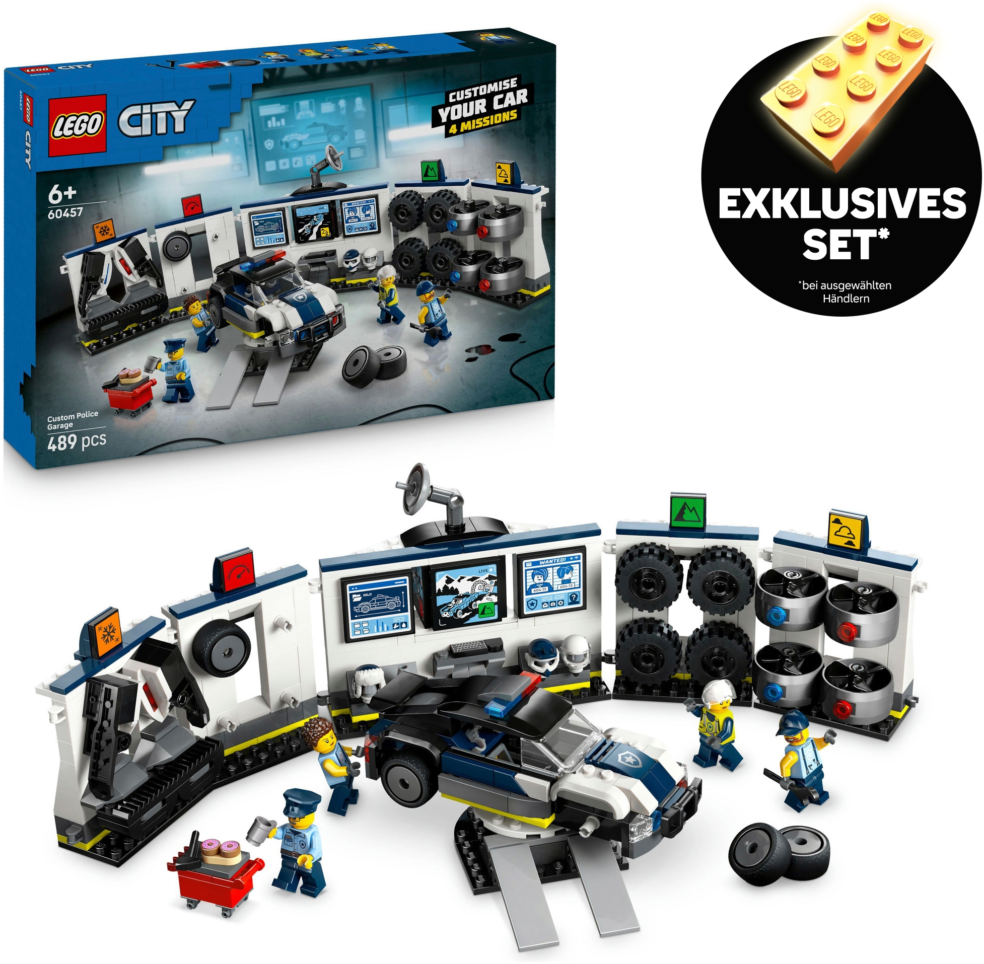 LEGO Kinder Konstruktionsspielsteine "Polizeiwerkstatt (60457), LEGO City", bunt, Kunststoff, Spielbausteine, Made in Europe