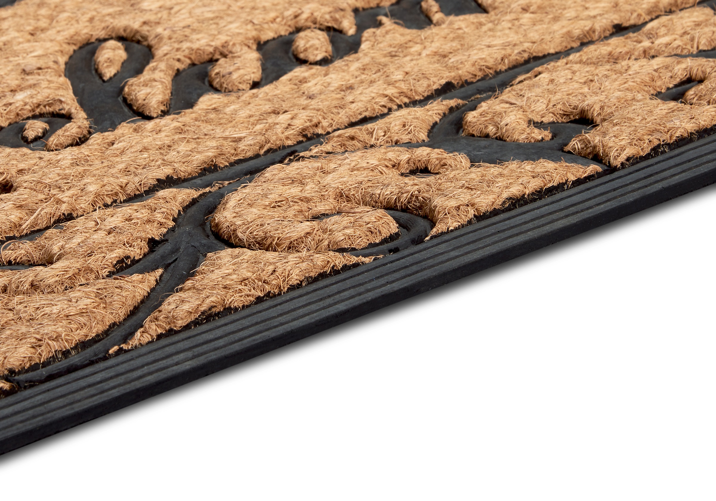 HANSE Home Fußmatte »Gummi-Kokos Braided Classic Welcome Ornament, Türmatte«, rechteckig, 8 mm Höhe, Kokos, Gummi, Schmutzfangmatte, Outdoor, Rutschfest, Innen, Kokosmatte