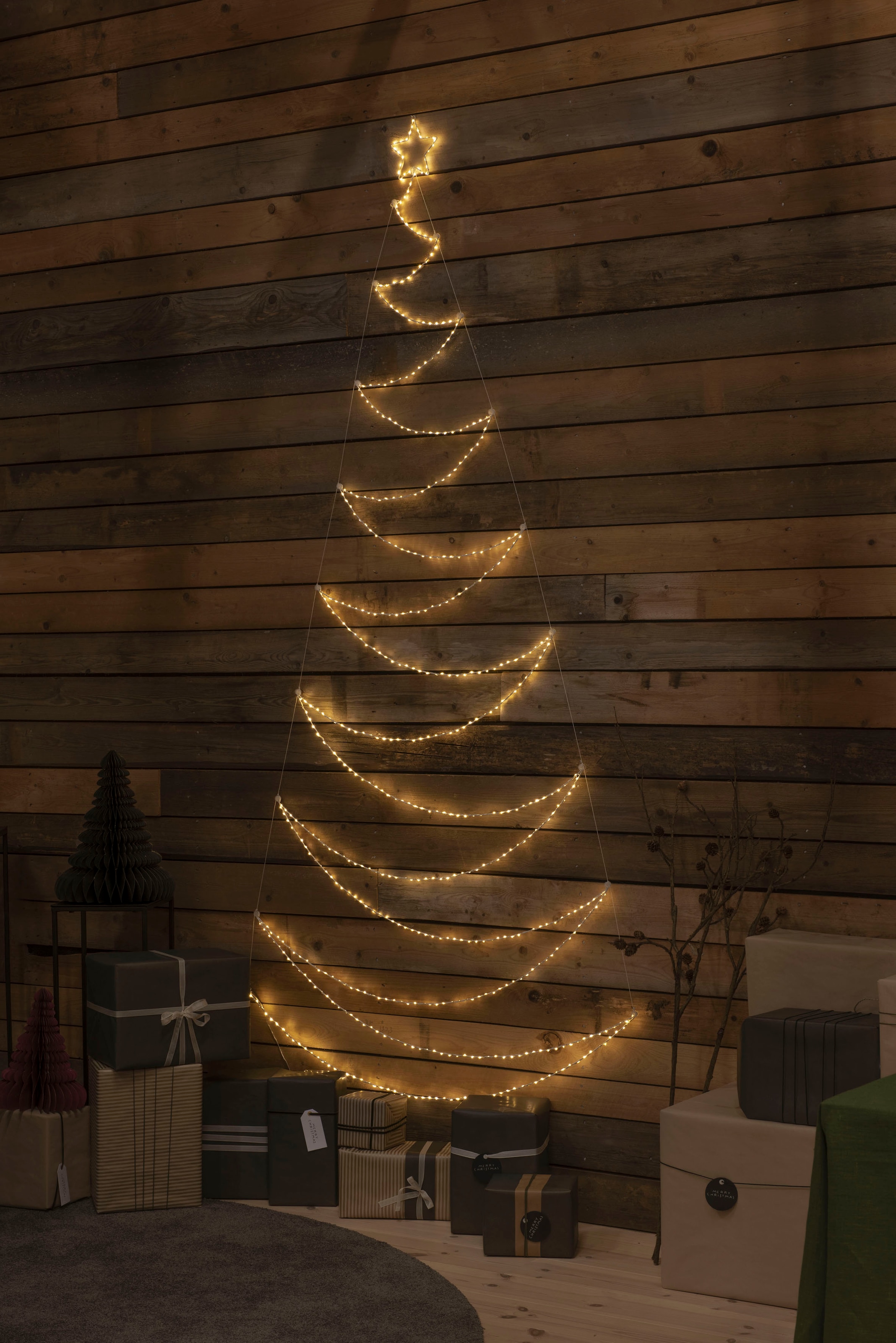KONSTSMIDE LED Dekolicht »LED Metallweihnachtsbaum, weiß, 567  bernsteinfarbene Dioden«, 567 flammig-flammig | BAUR | Weihnachtsbaumkerzen