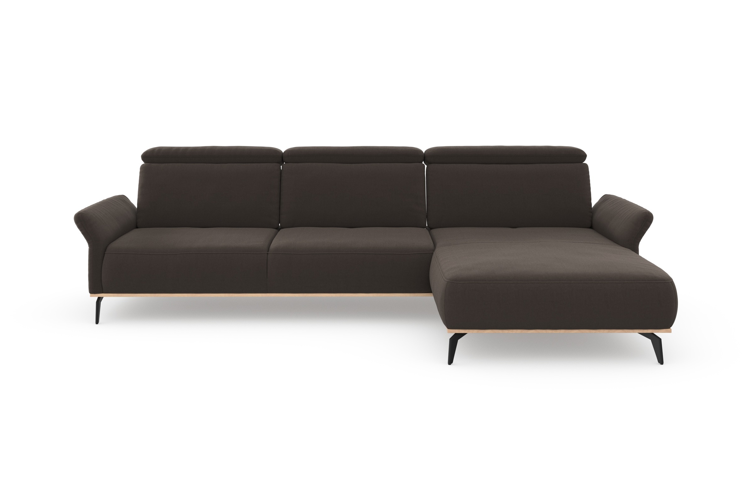 Places of Style Ecksofa »Fjord L-Form«, massiv, wahlweise mit Armlehnfunktion, Kopf- Sitztiefenverstellung