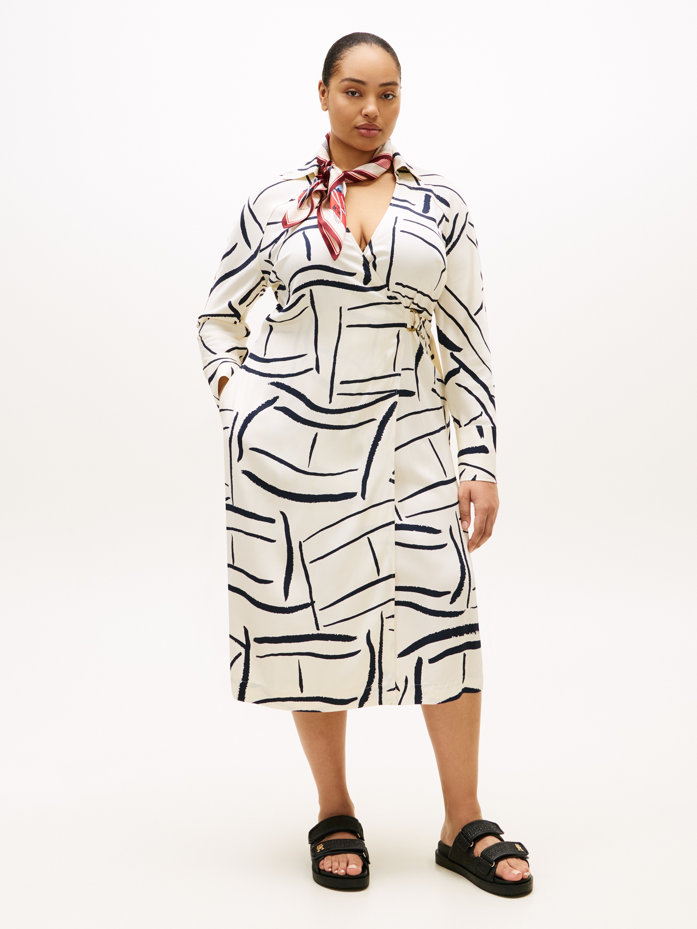 Tommy Hilfiger Curve Shirtkleid "CRV VIS TWILL MIDI SHIRT DRS LS" in großen günstig online kaufen