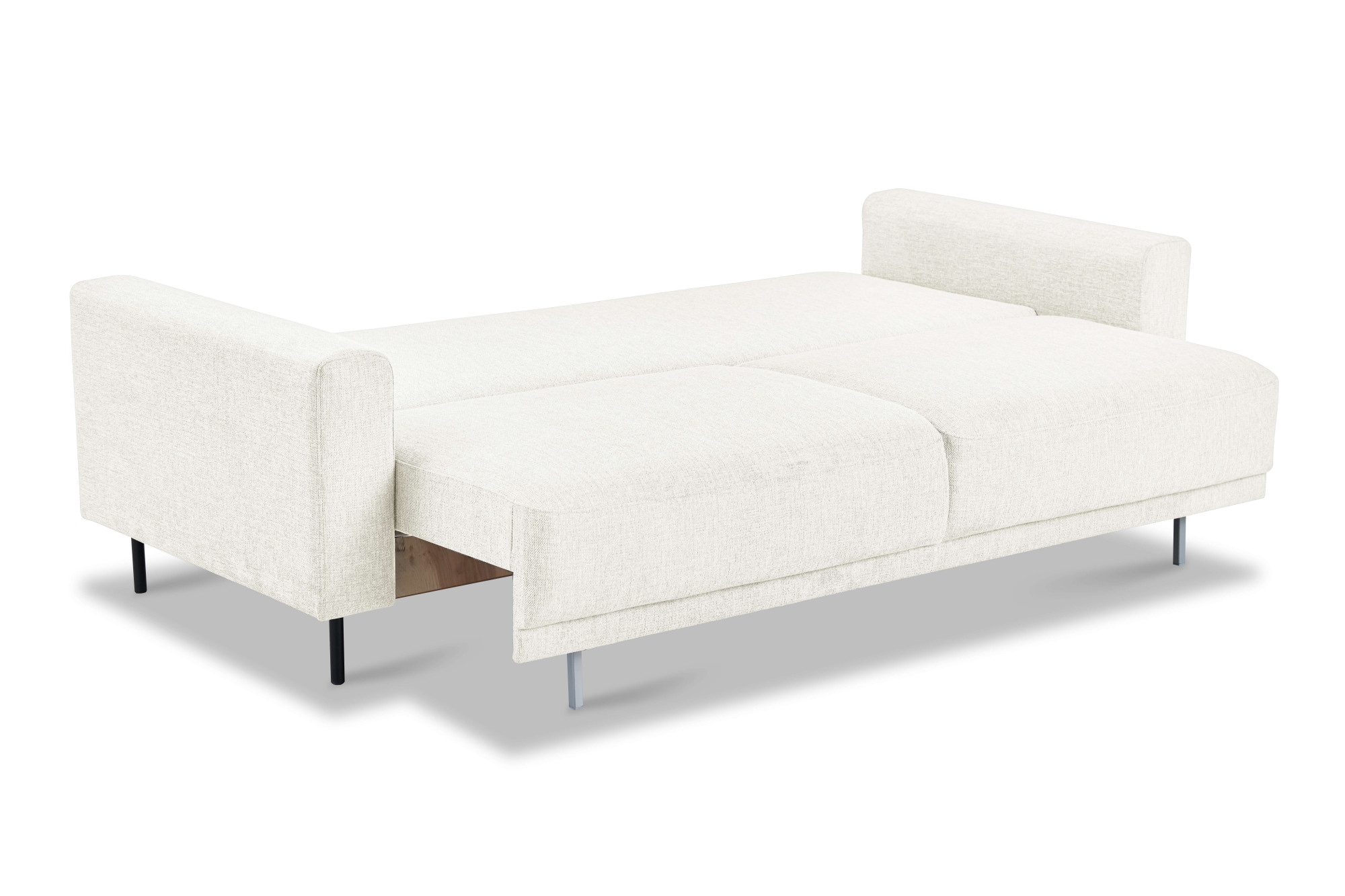 Home affaire Schlafsofa »Sveeva, 3 Sitzer, Liegefläche 135x190 cm, schwarze Metallfüße« langlebiger Webstoff, mit Wellenunterfederung, viele Farben