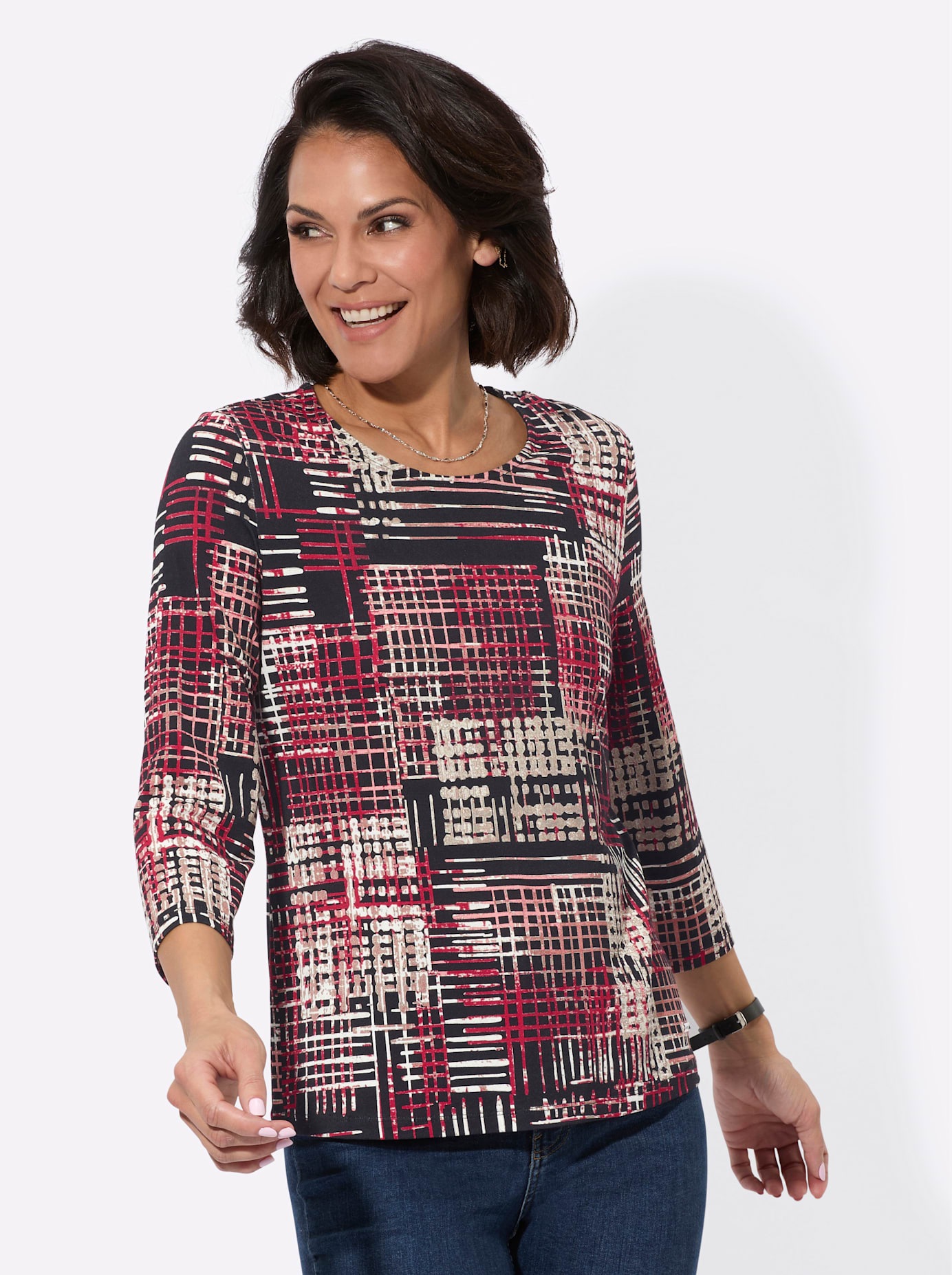 Casual Looks 3/4-Arm-Shirt "Rundhals-Shirt", (1 tlg.) günstig online kaufen