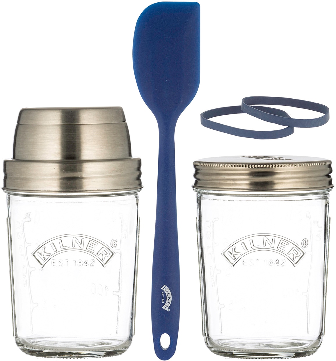 KILNER Teig Shaker Sauerteig-Herstellungs-Set, auch f. Pfannkuchen, Naan-Brote, Pizza, ..