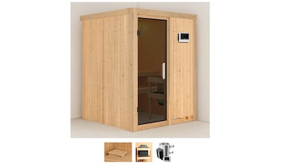 Sauna »Milaja«, (Set), 3,6-kW-Plug & Play Ofen mit externer Steuerung