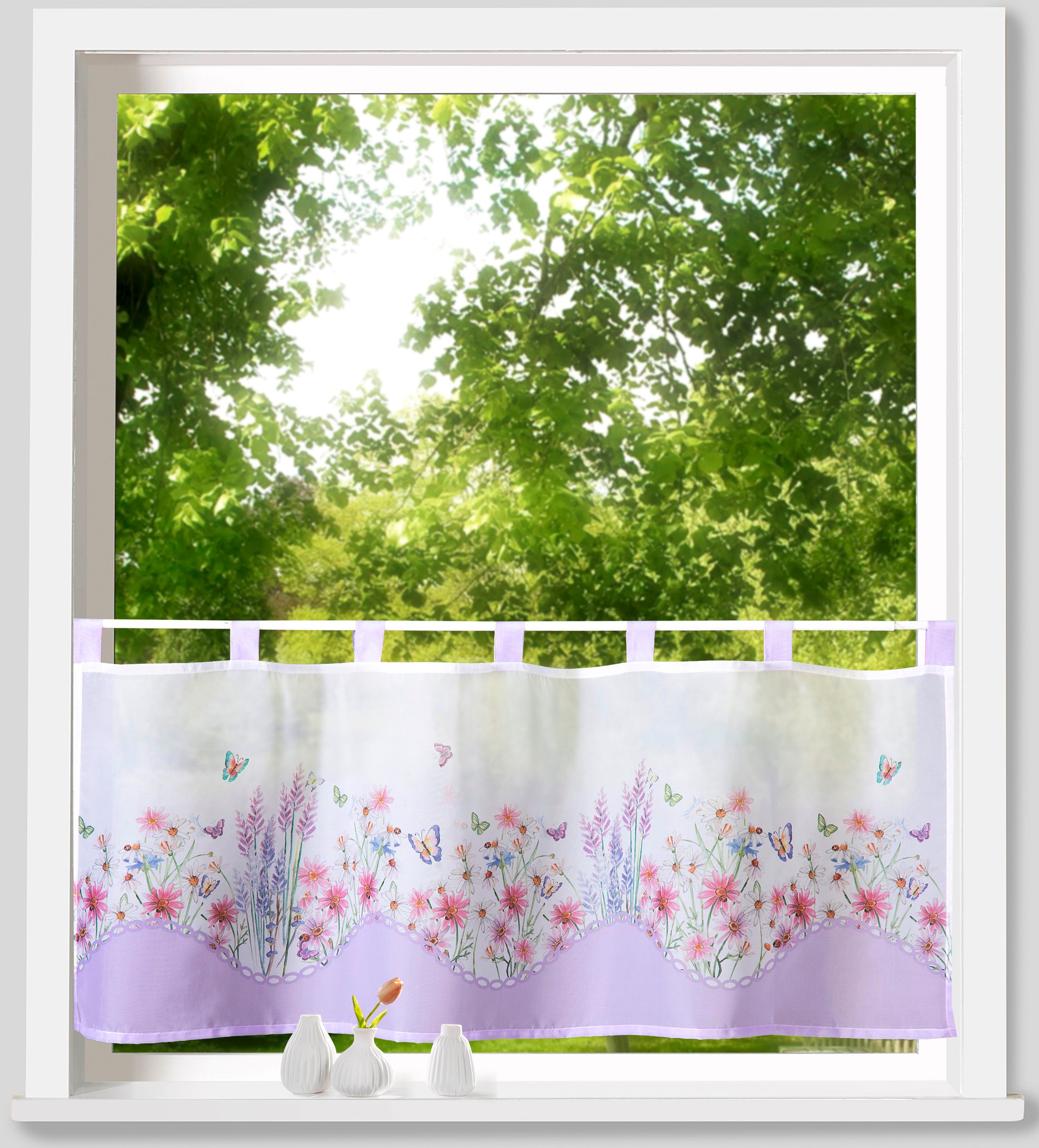 Weckbrodt Scheibengardine "Leonie" Schlaufen 1 Stk. tlg. Bistro, Voile, bed günstig online kaufen
