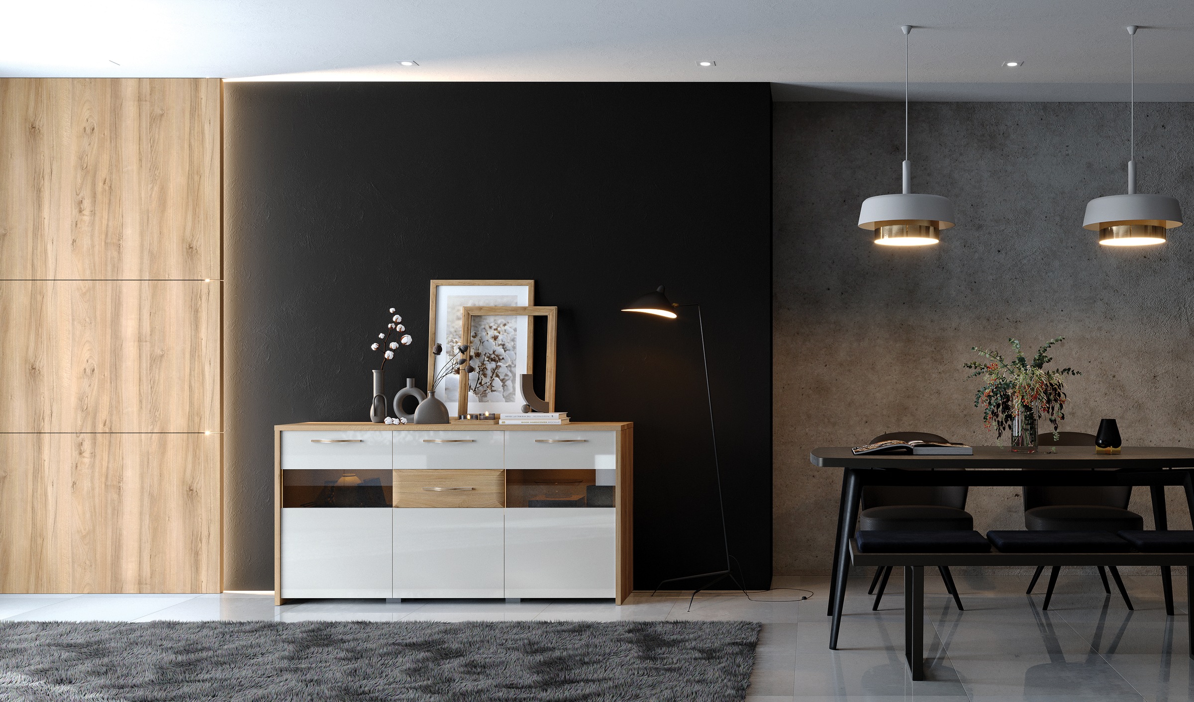 Home affaire Kommode "Gala" (H/B/T): 45/172/41cm, UV lackiert, kratzfest, h günstig online kaufen