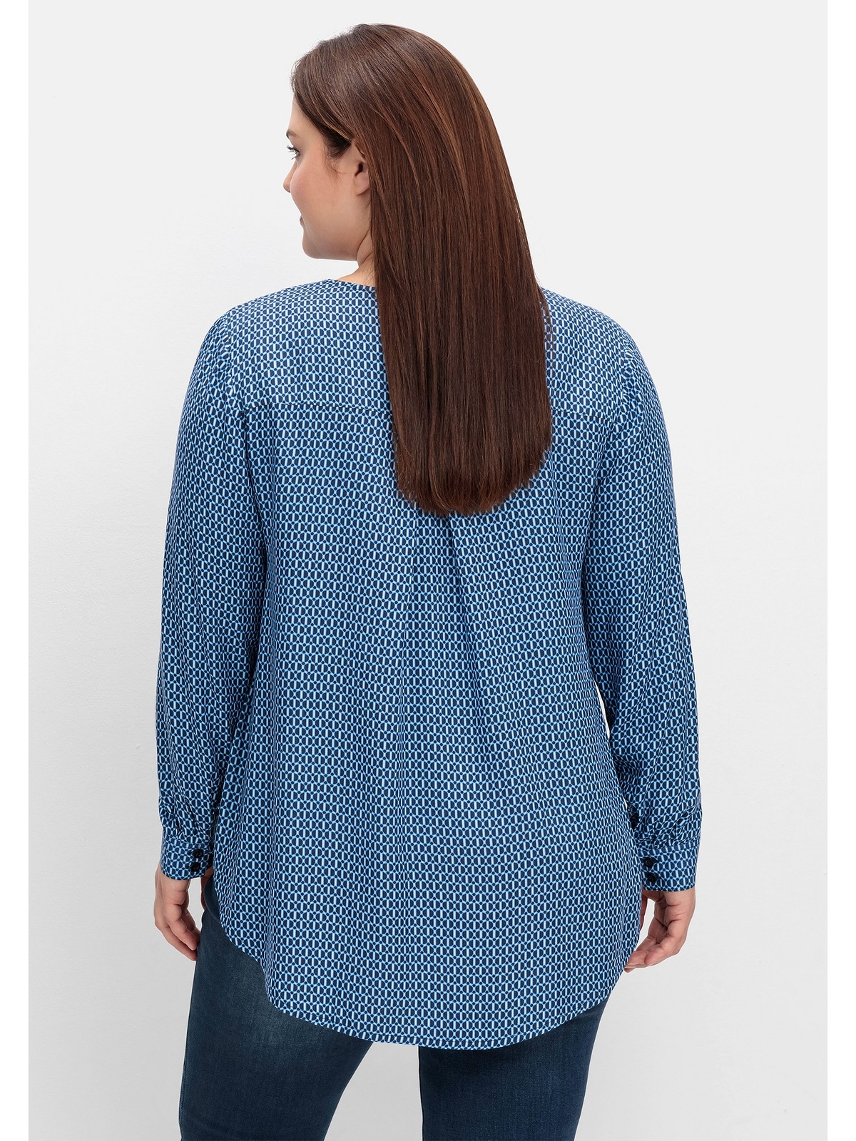 Sheego Hemdbluse »Große Größen«, mit Minimalprint und verdeckter Knopfleiste
