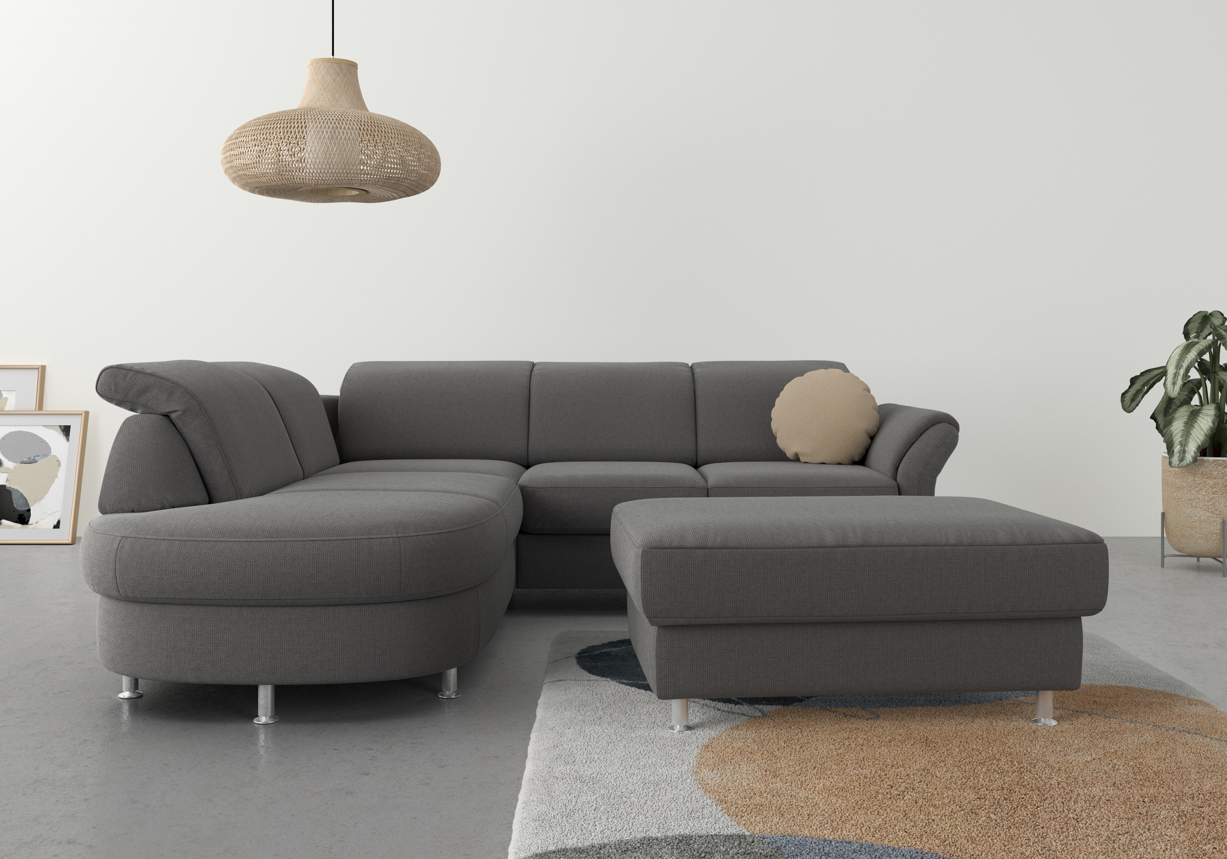 sit&more Ecksofa "Apulia L-Form" wahlweise Schlaffunktion, Bettkasten und Kopf- und Armteilverstellung