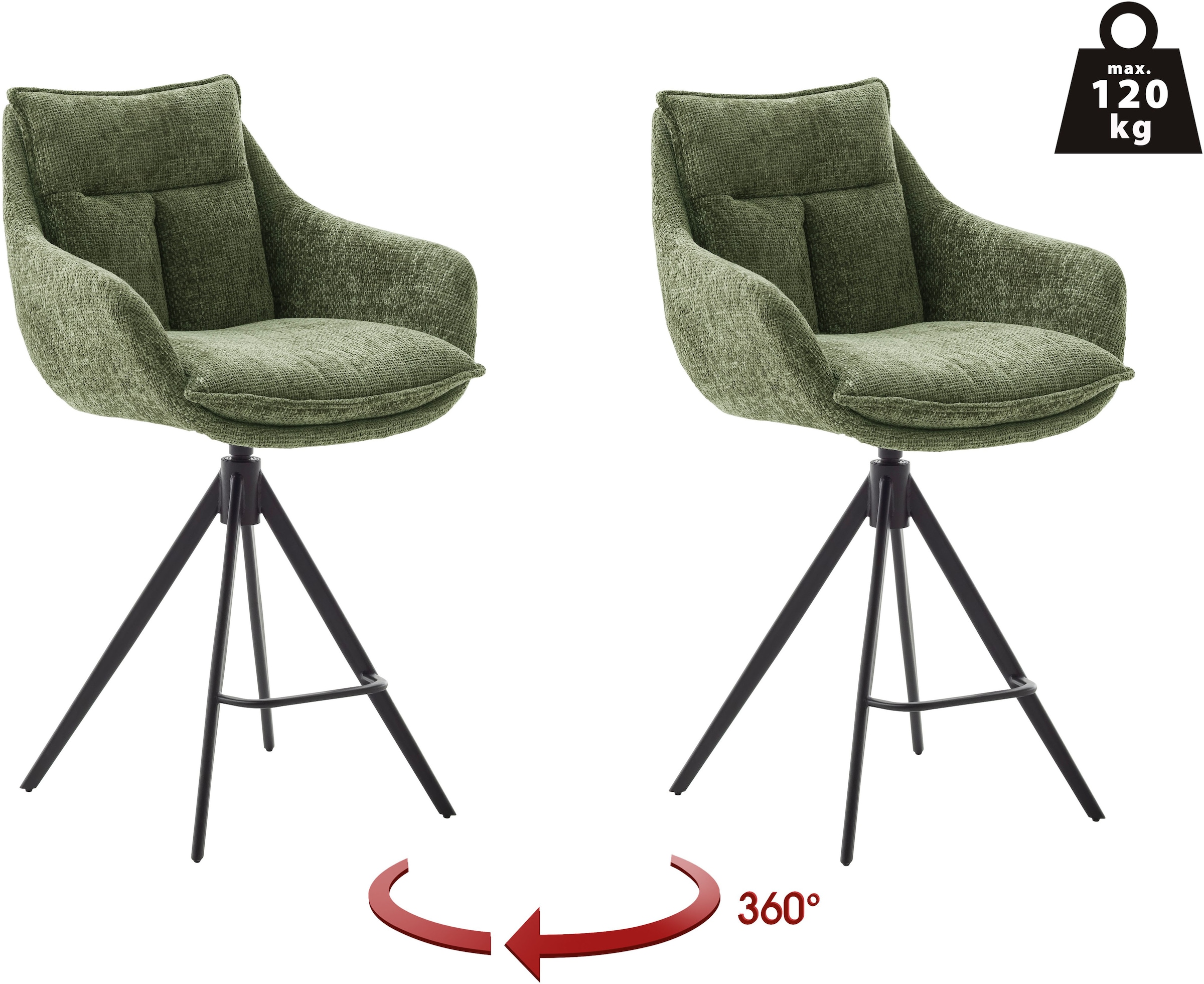 MCA furniture Bistrostuhl "Parker Tresenstuhl mit Armlehnen Tresenhocker", günstig online kaufen