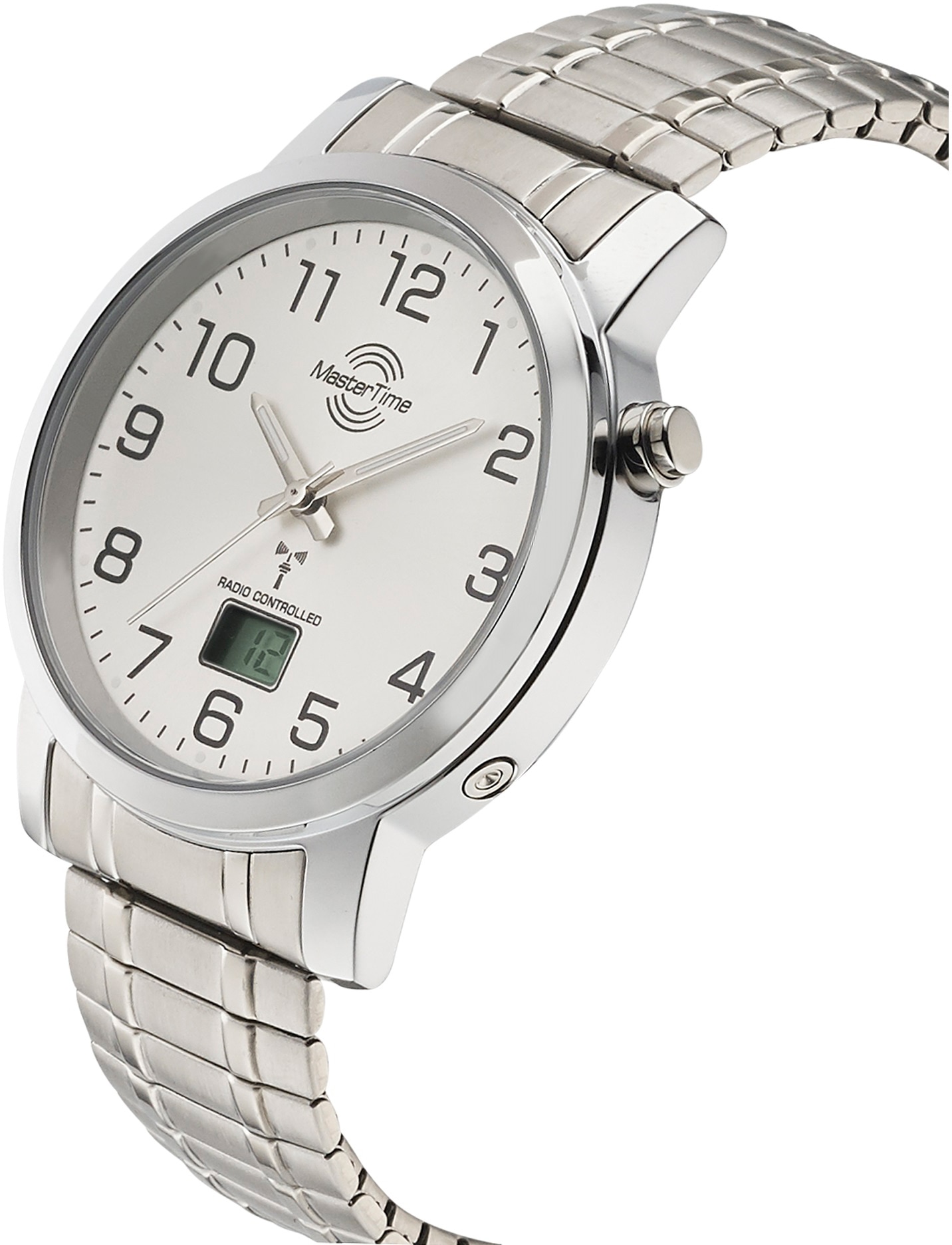MASTER TIME Funkuhr »MTGA-10306-12M«, Armbanduhr, Quarzuhr, Herrenuhr, Datum, Langzeitbatterie