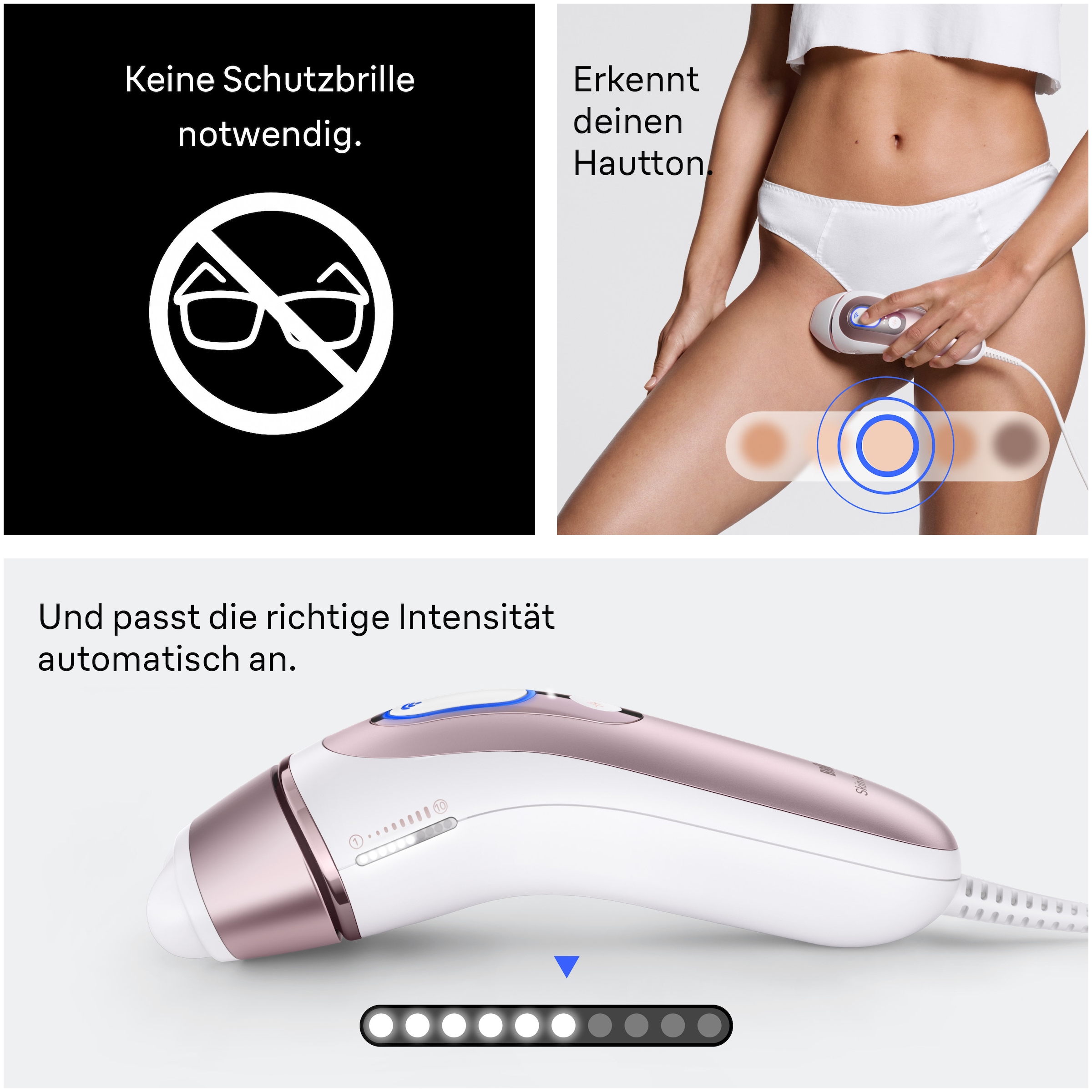 Braun IPL-Haarentferner »Braun Smart IPL Skin i·expert PL7431« 400.000 Lichtimpulse Laser-Haarentfernung für zu Hause, Dauerhafte Haarreduzierung