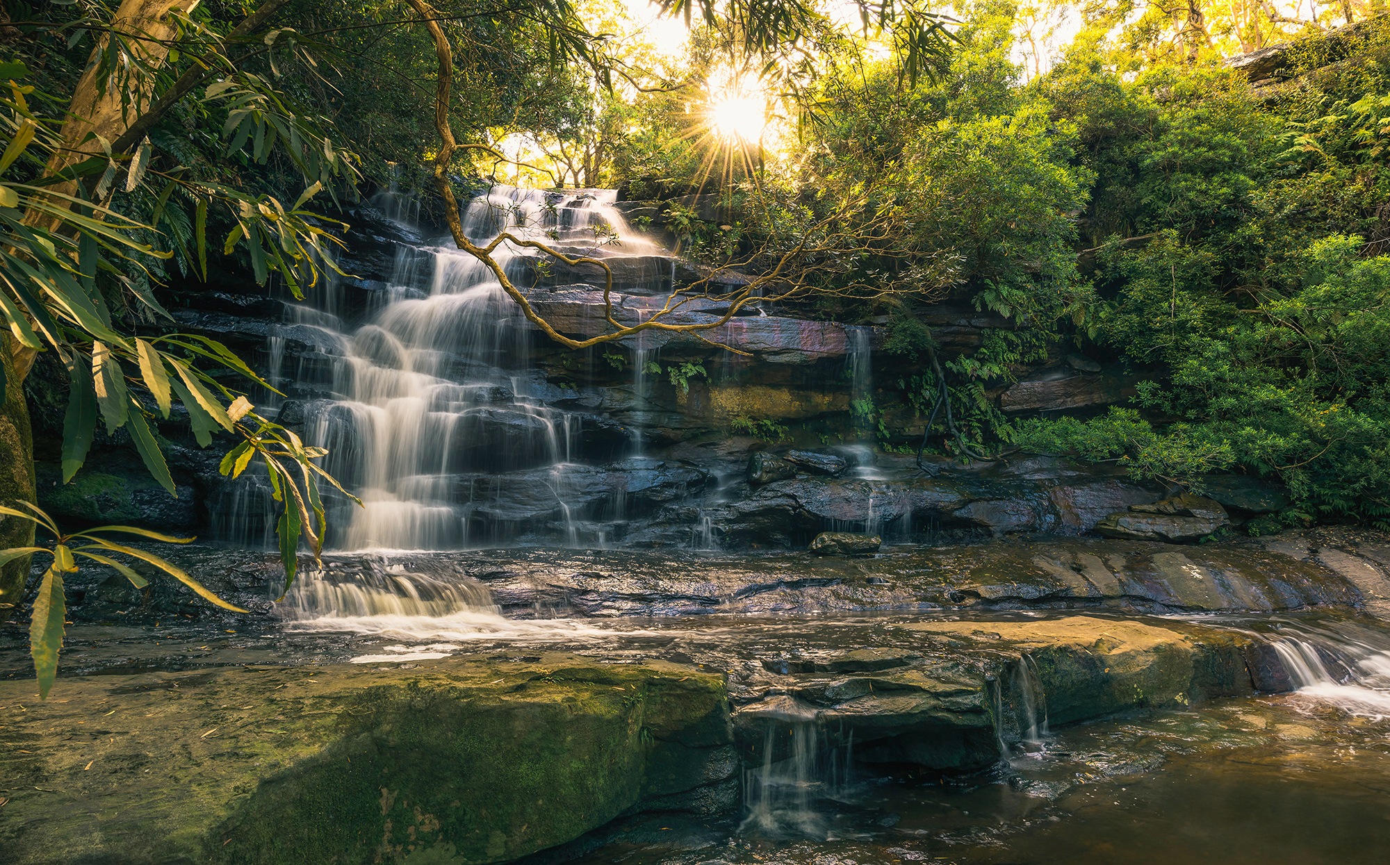 Komar Vliestapete "Golden Falls", 450x280 cm (Breite x Höhe), Wohnzimmer, Schlafzimmer